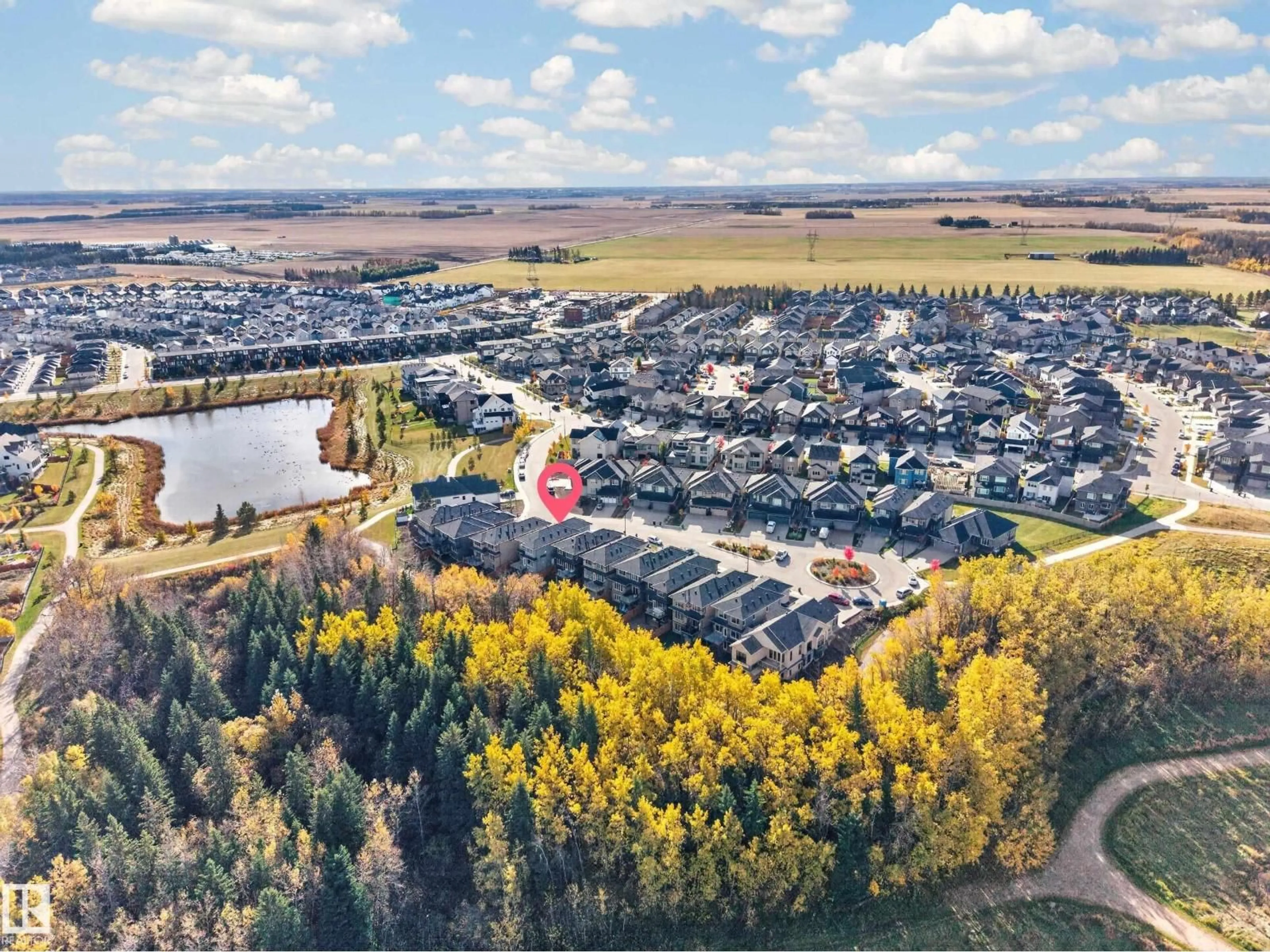 A pic from outside/outdoor area/front of a property/back of a property/a pic from drone, unknown for 6626 CRAWFORD LANDING SW, Edmonton Alberta T6W4L5