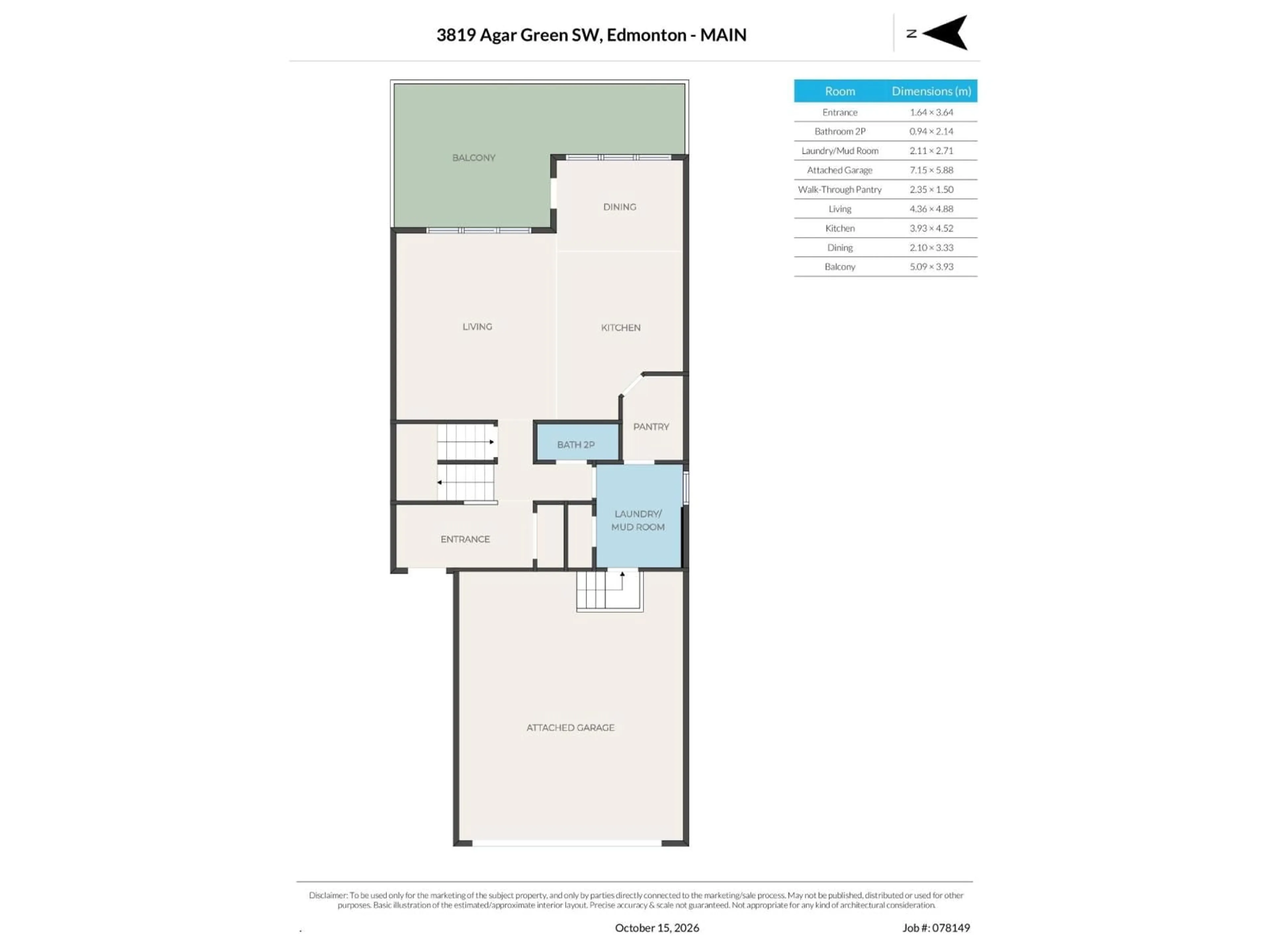 Floor plan for SW - 3819 AGAR GREEN GR, Edmonton Alberta T6W0W9
