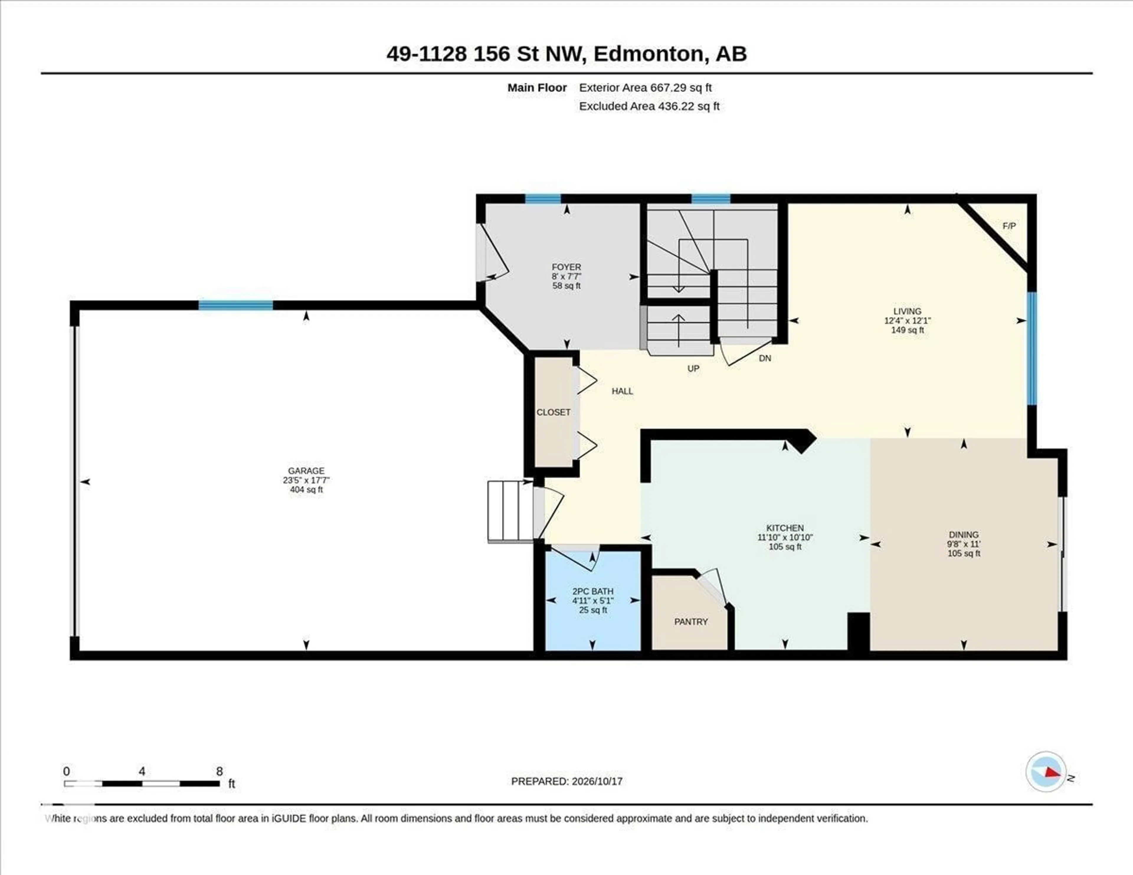Floor plan for 49 - 1128 156 ST, Edmonton Alberta T6R0C9