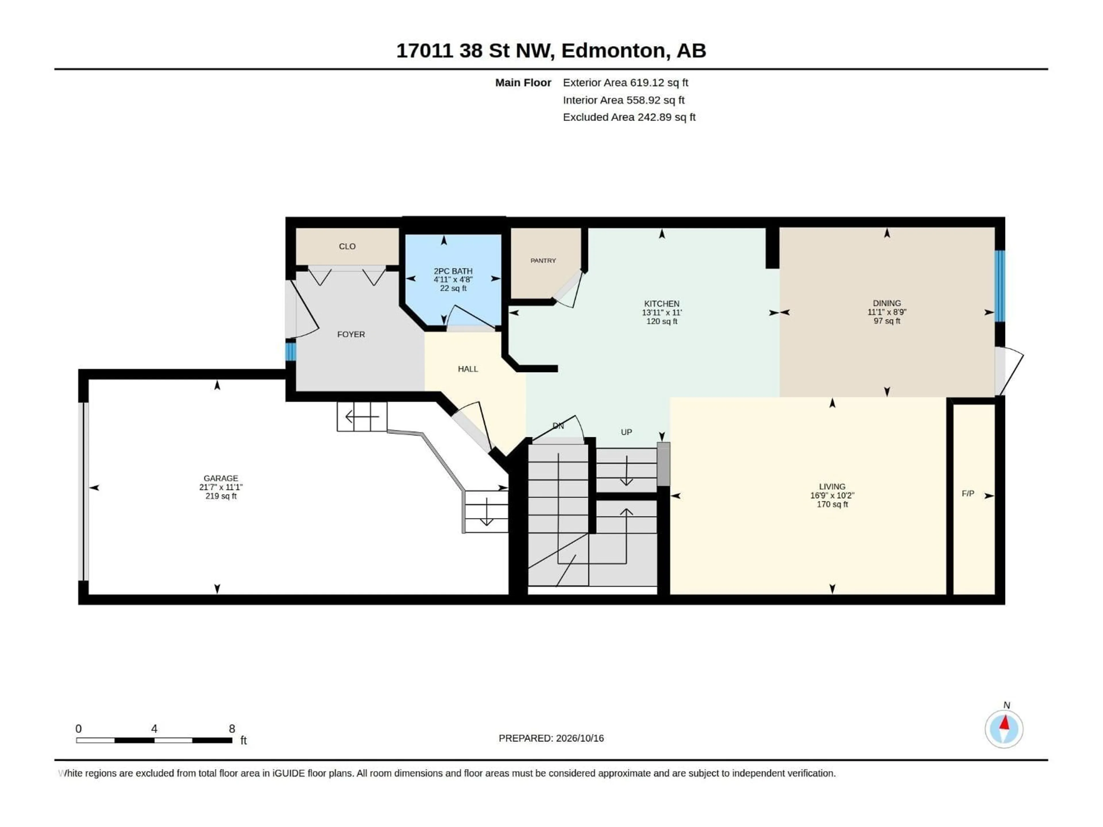 Floor plan for NW - 17011 38 ST, Edmonton Alberta T5Y3S2