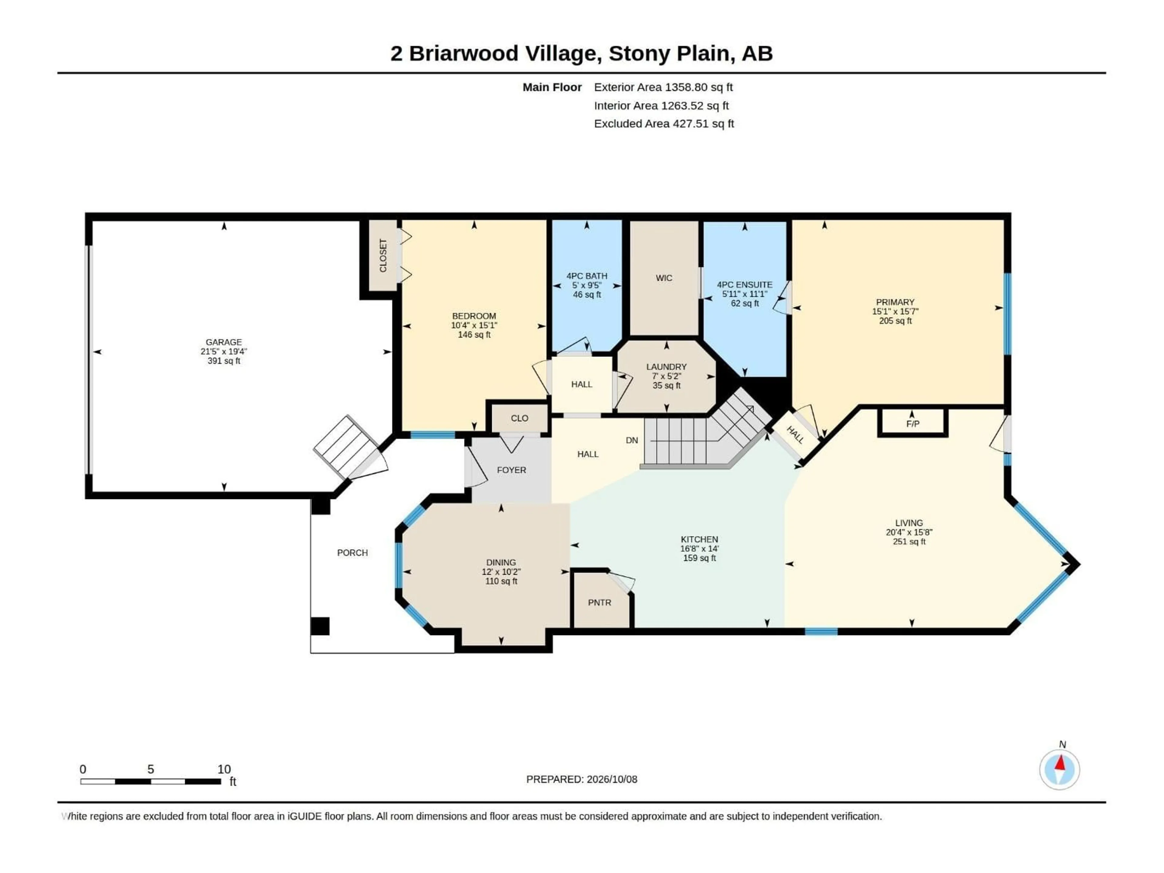 Floor plan for 2 BRIARWOOD VG, Stony Plain Alberta T7Z2R4