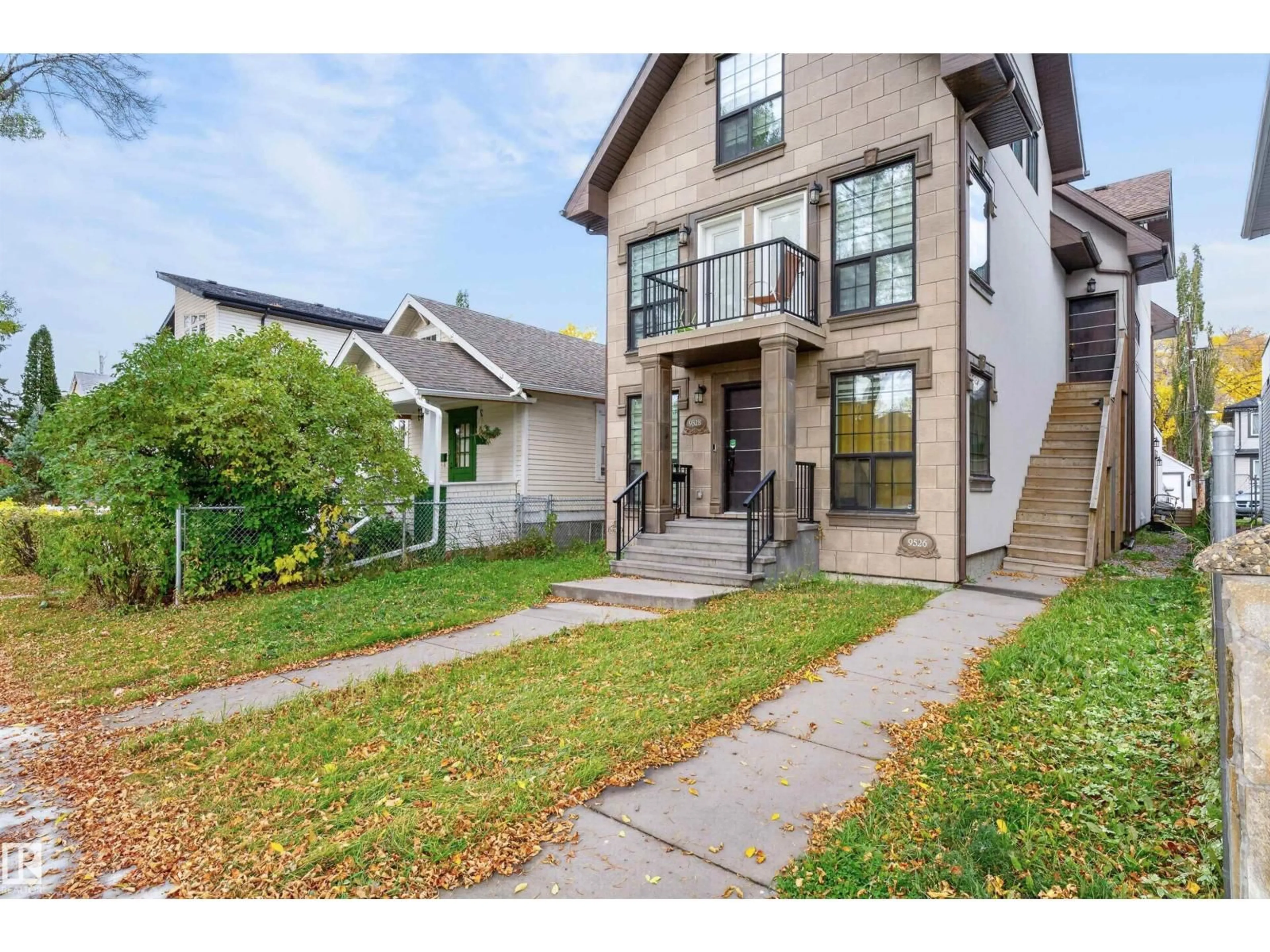 Home with brick exterior material, street for 9526 109A AV, Edmonton Alberta T5H1G3