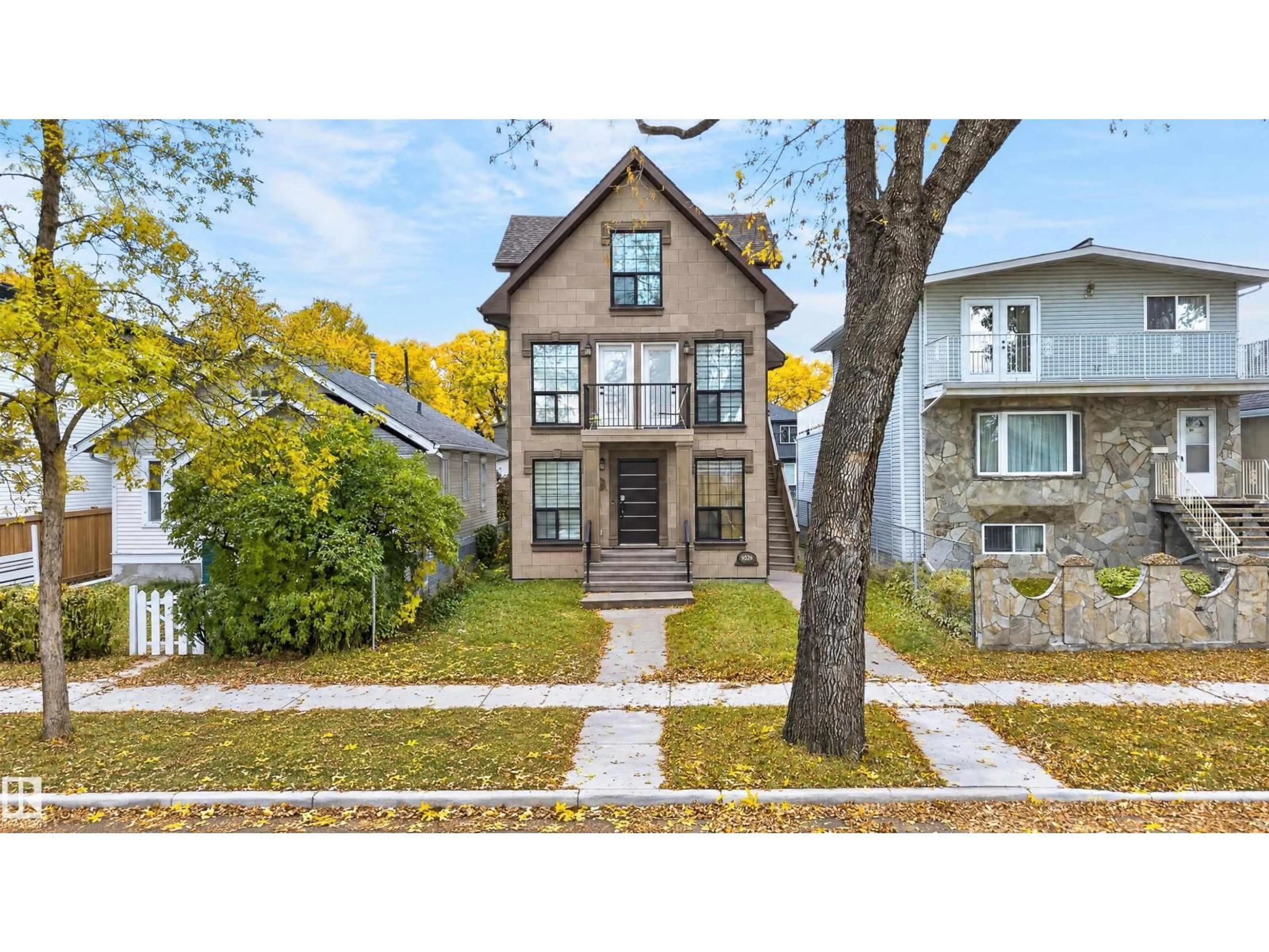 Home with brick exterior material, street for 9526 109A AV, Edmonton Alberta T5H1G3