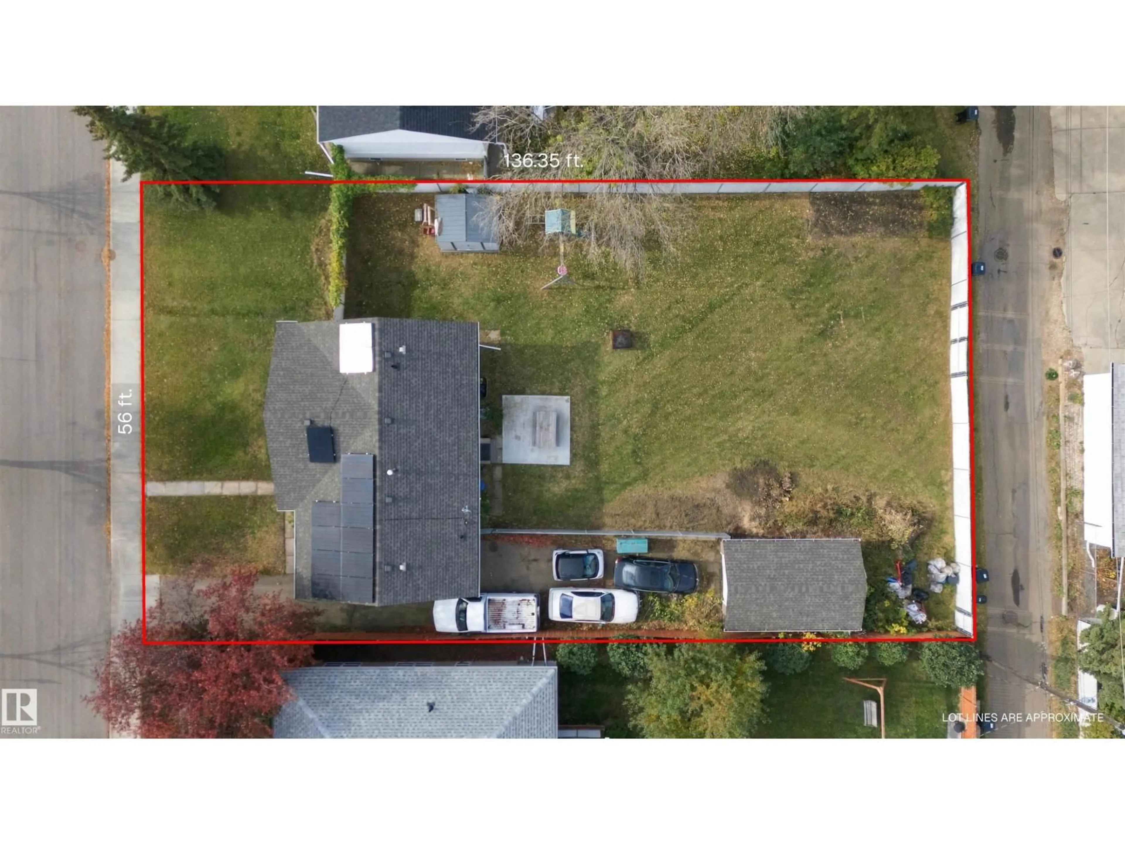 A pic from outside/outdoor area/front of a property/back of a property/a pic from drone, building for 5312 101 AV, Edmonton Alberta T6A0G8