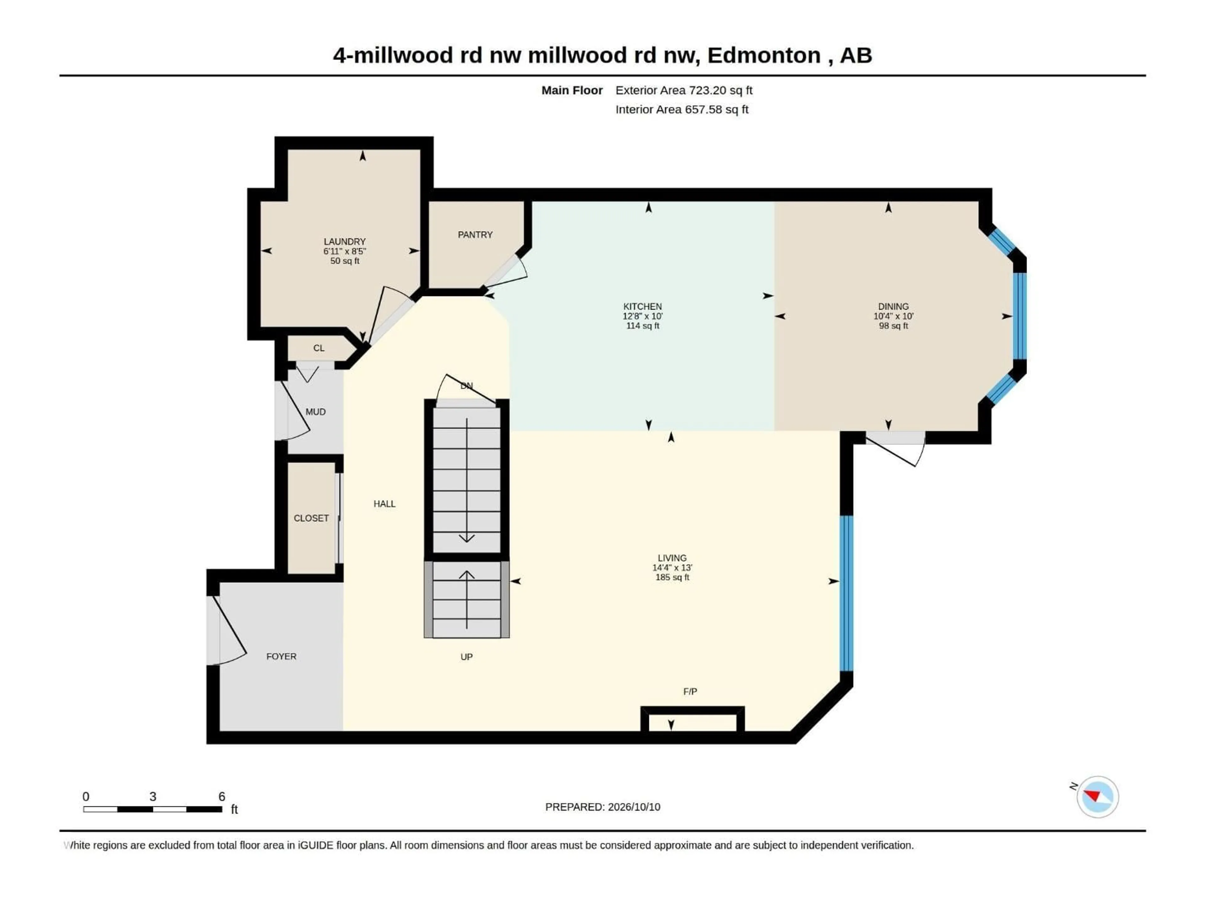 Floor plan for 4 - 1920 MILLWOODS RD, Edmonton Alberta T6L7C7