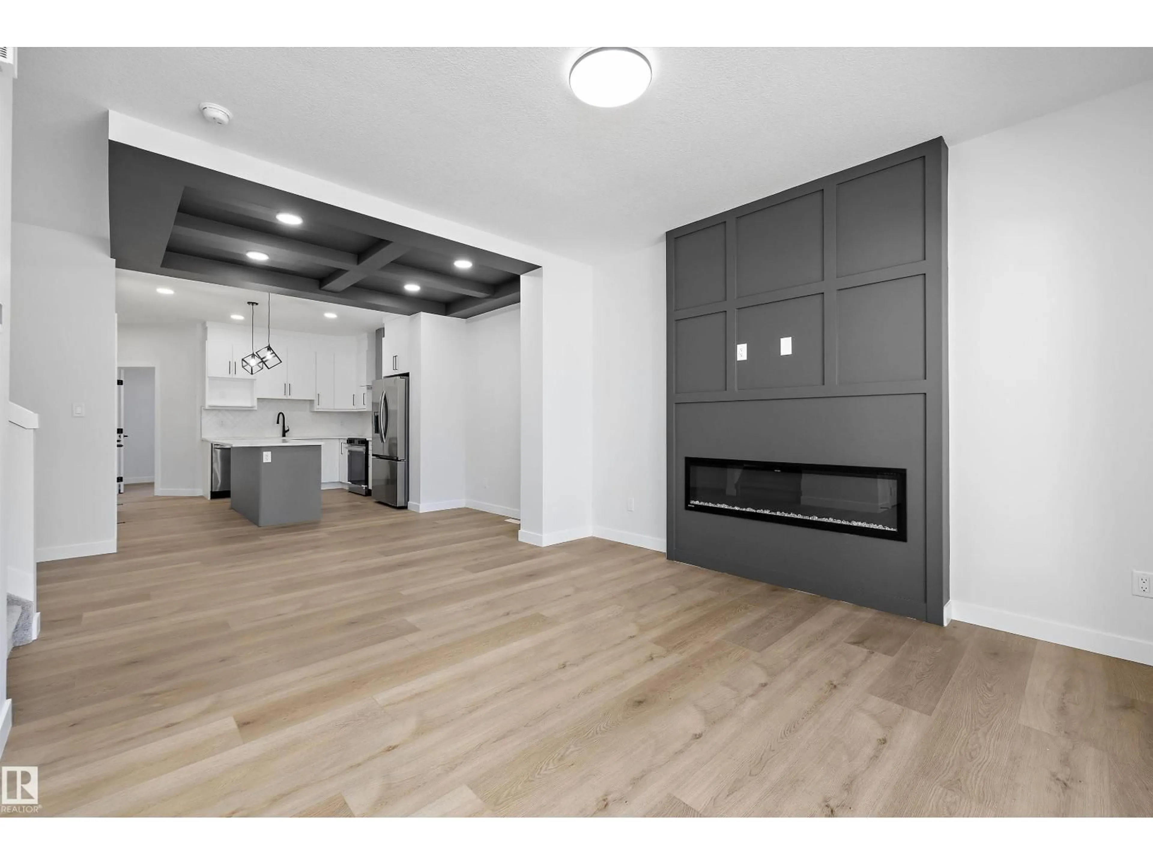 Open concept kitchen, wood/laminate floor for 53 CLICHY CL, St. Albert Alberta T8T2E4