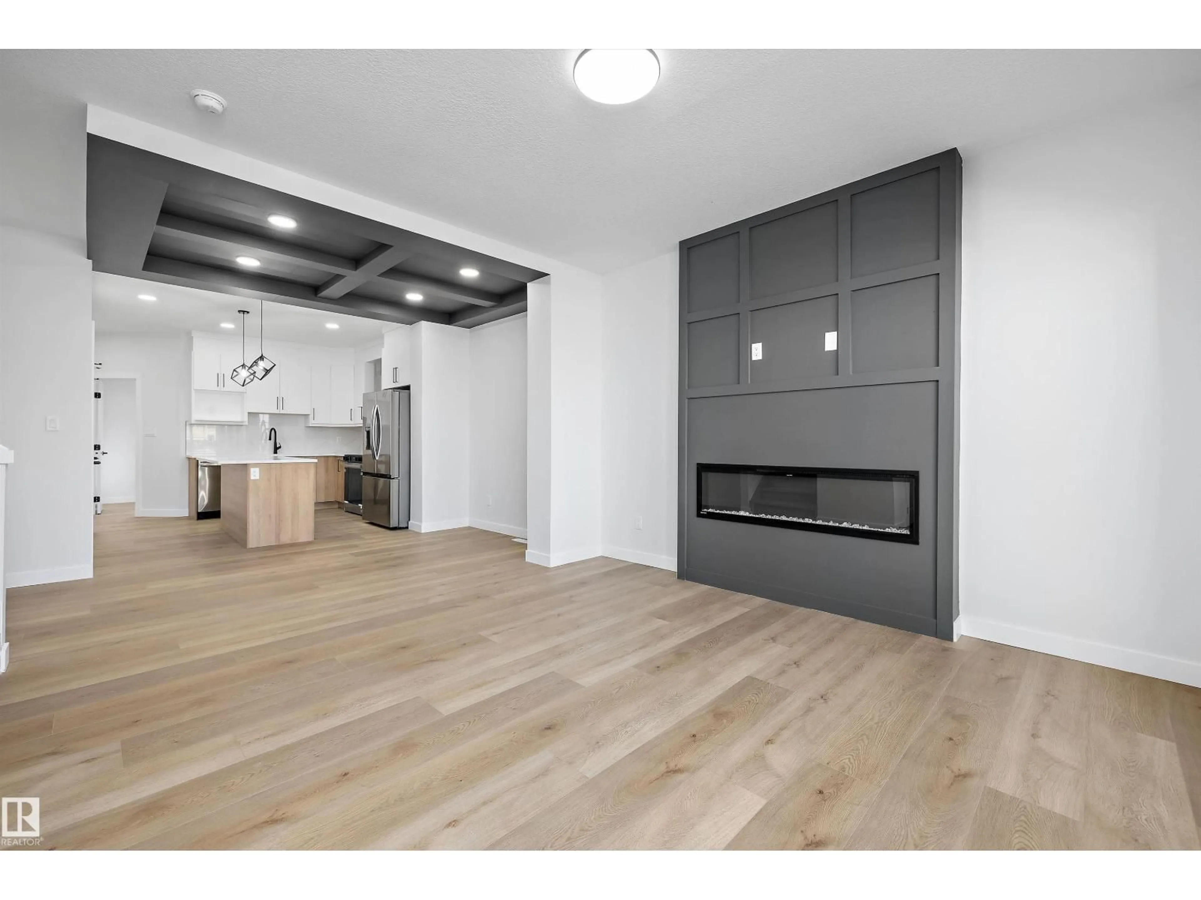 Open concept kitchen, wood/laminate floor for 61 CLICHY CL, St. Albert Alberta T8T2E4