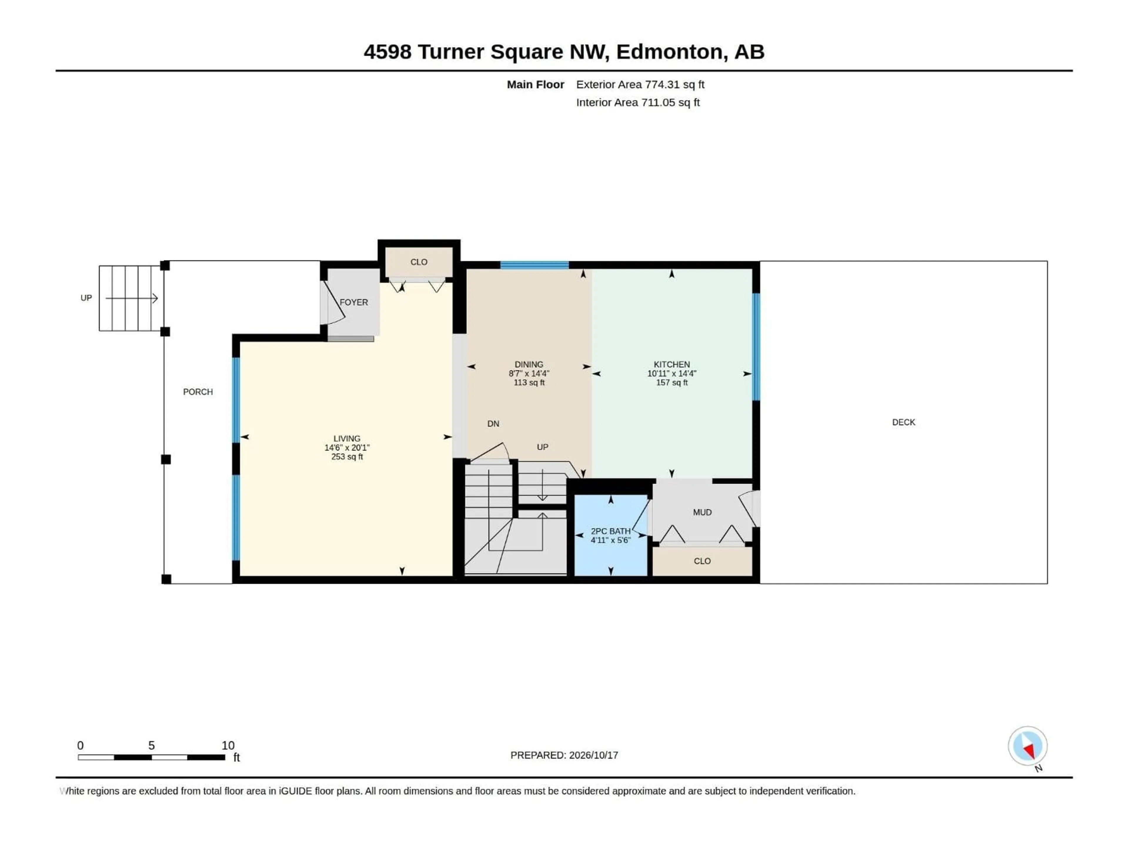 Floor plan for 4598 TURNER SQ, Edmonton Alberta T6R3H3
