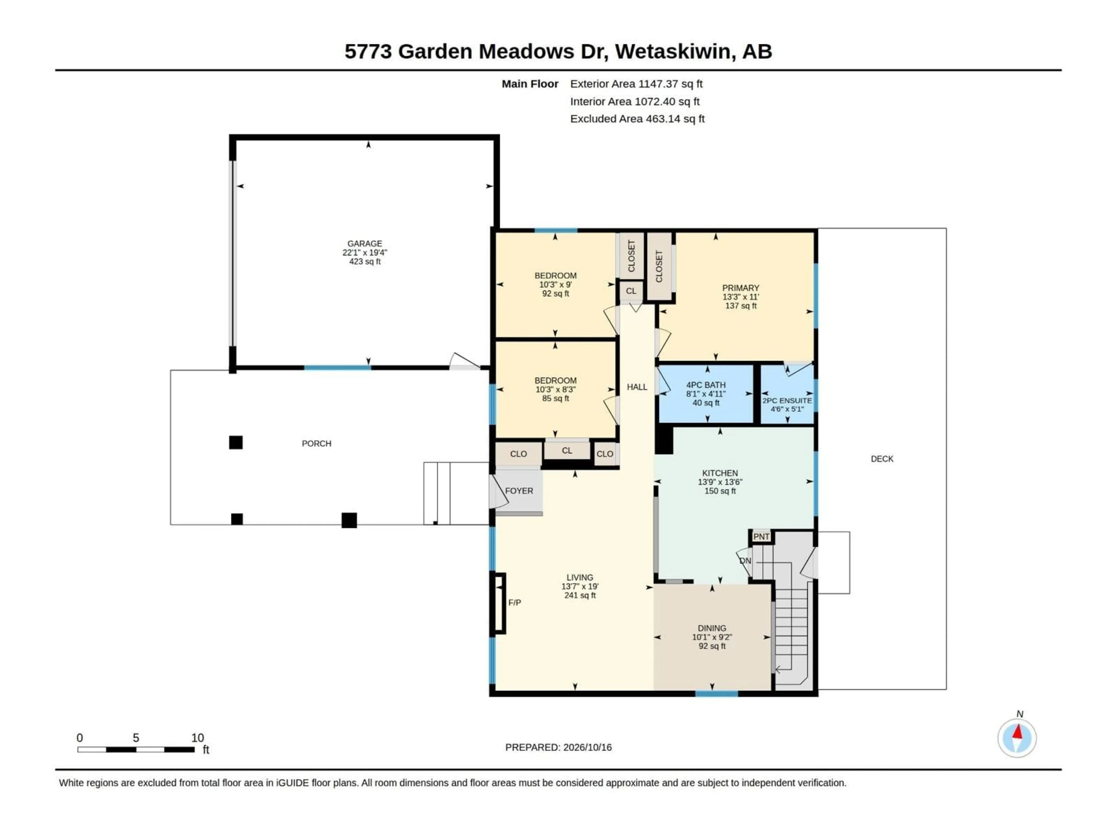 Floor plan for 5773 GARDEN MEADOWS DR, Wetaskiwin Alberta T9A2K3