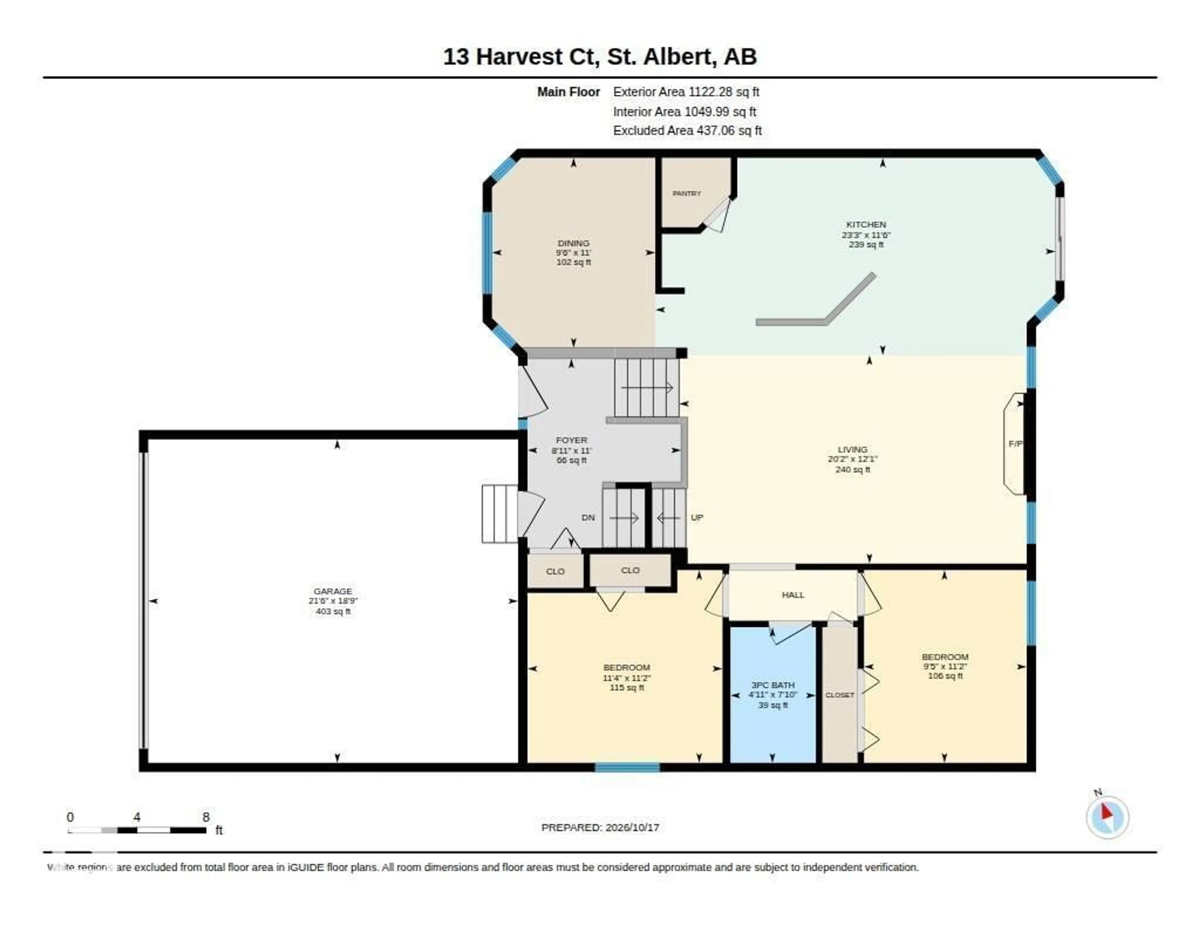Floor plan for 13 HARVEST CO, St. Albert Alberta T8N6W8