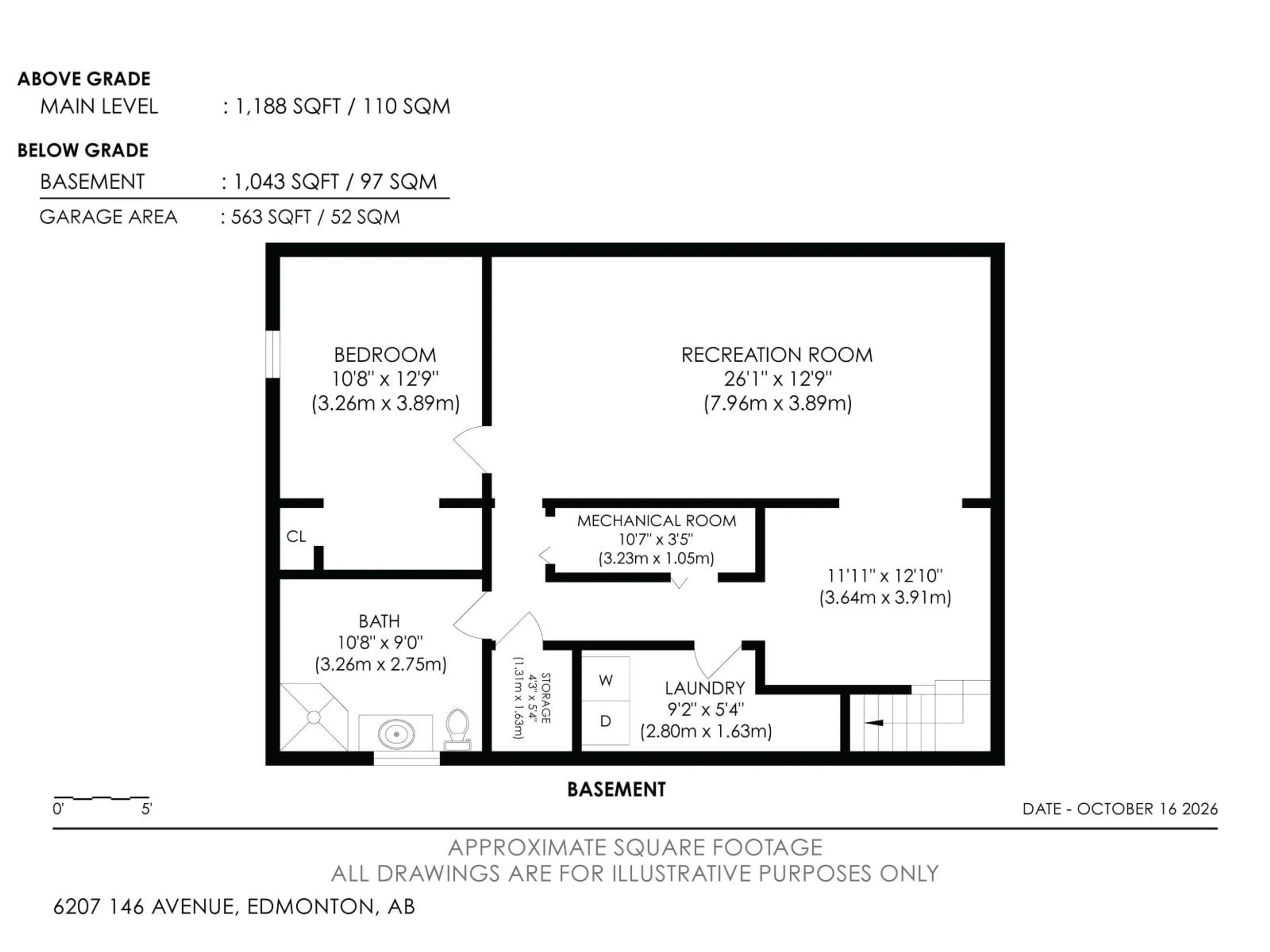 Floor plan for 6207 146 AV, Edmonton Alberta T5A1T2