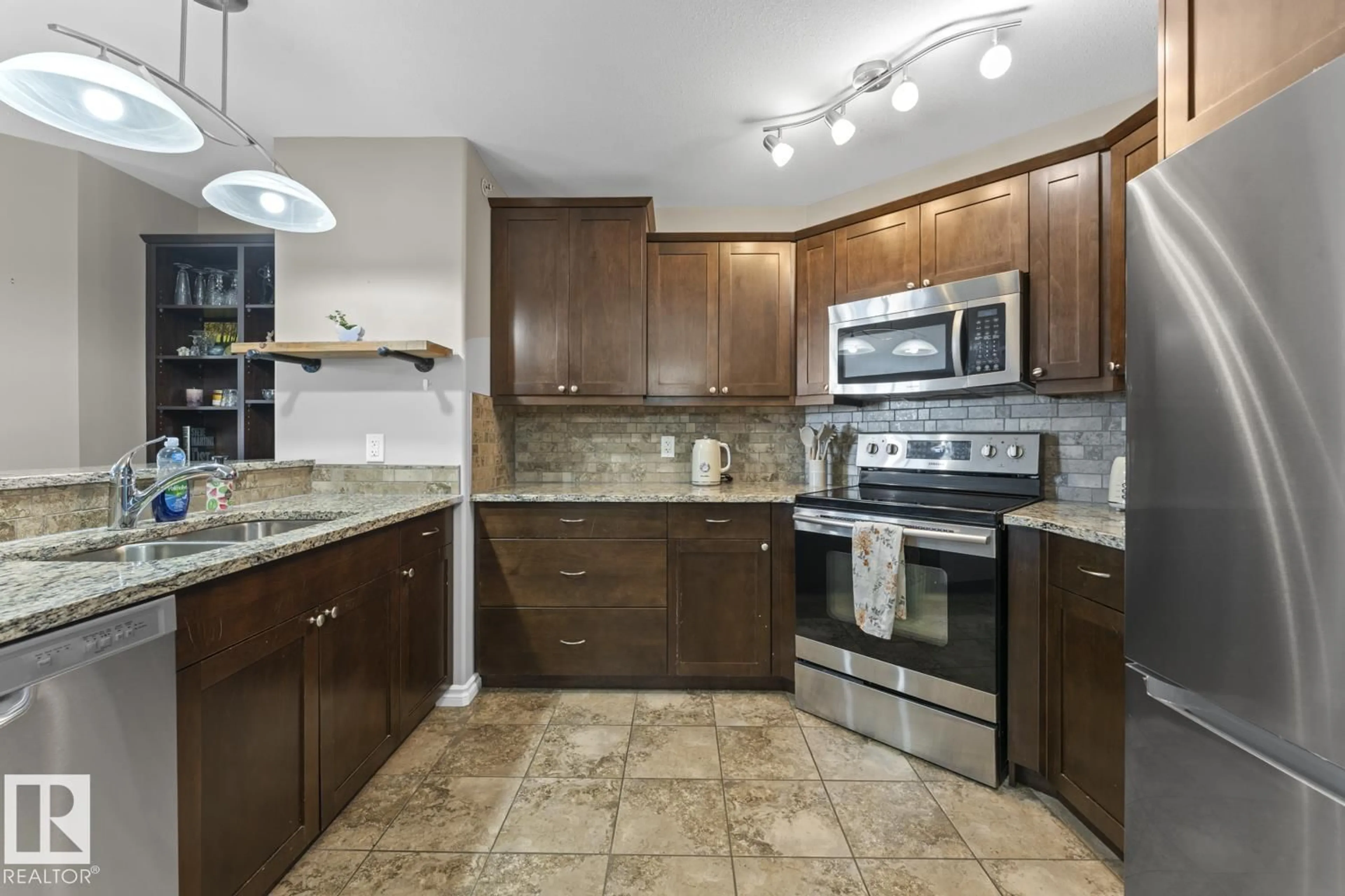 Standard kitchen, ceramic/tile floor for 901 - 3407 16 ST, Cold Lake Alberta T9M1K1