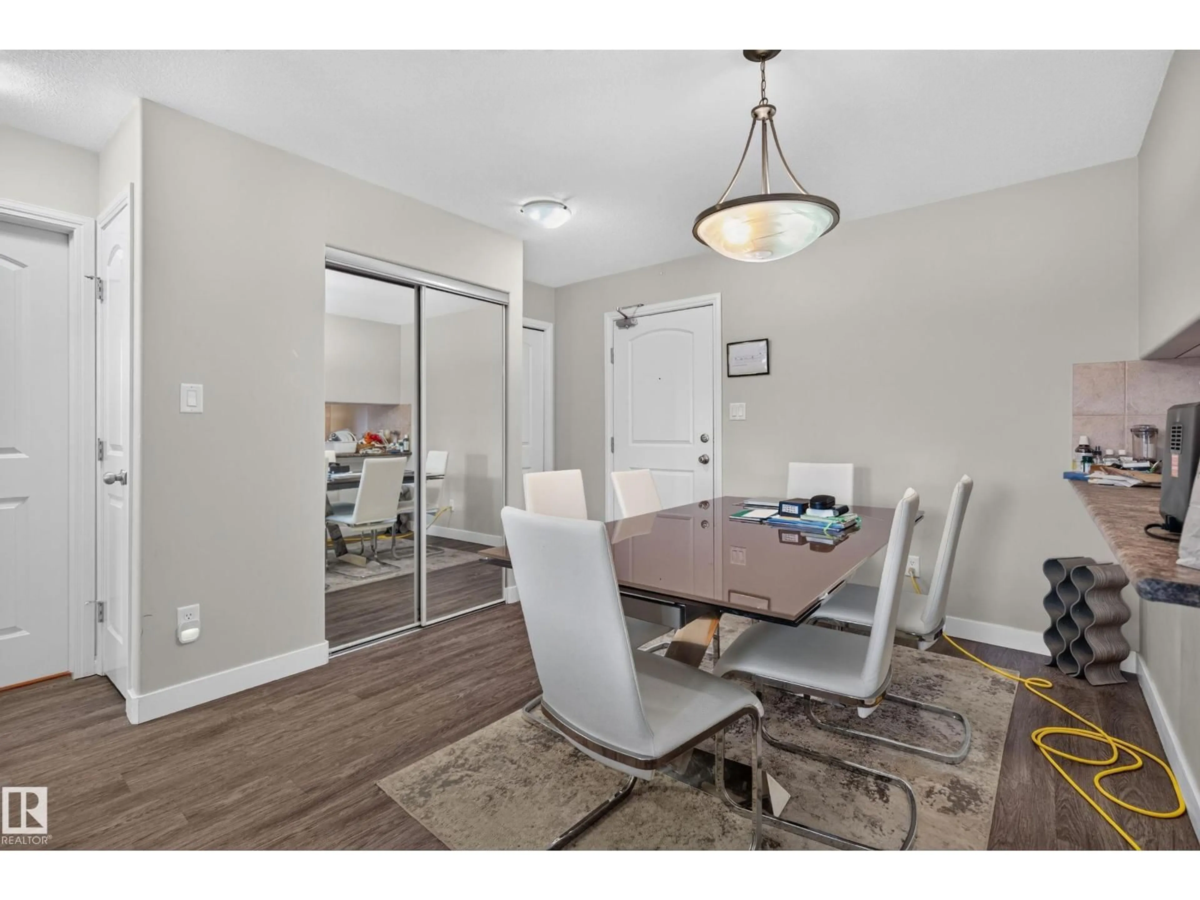 Dining room, wood/laminate floor for #405 - 1204 156 ST, Edmonton Alberta T6R0R6
