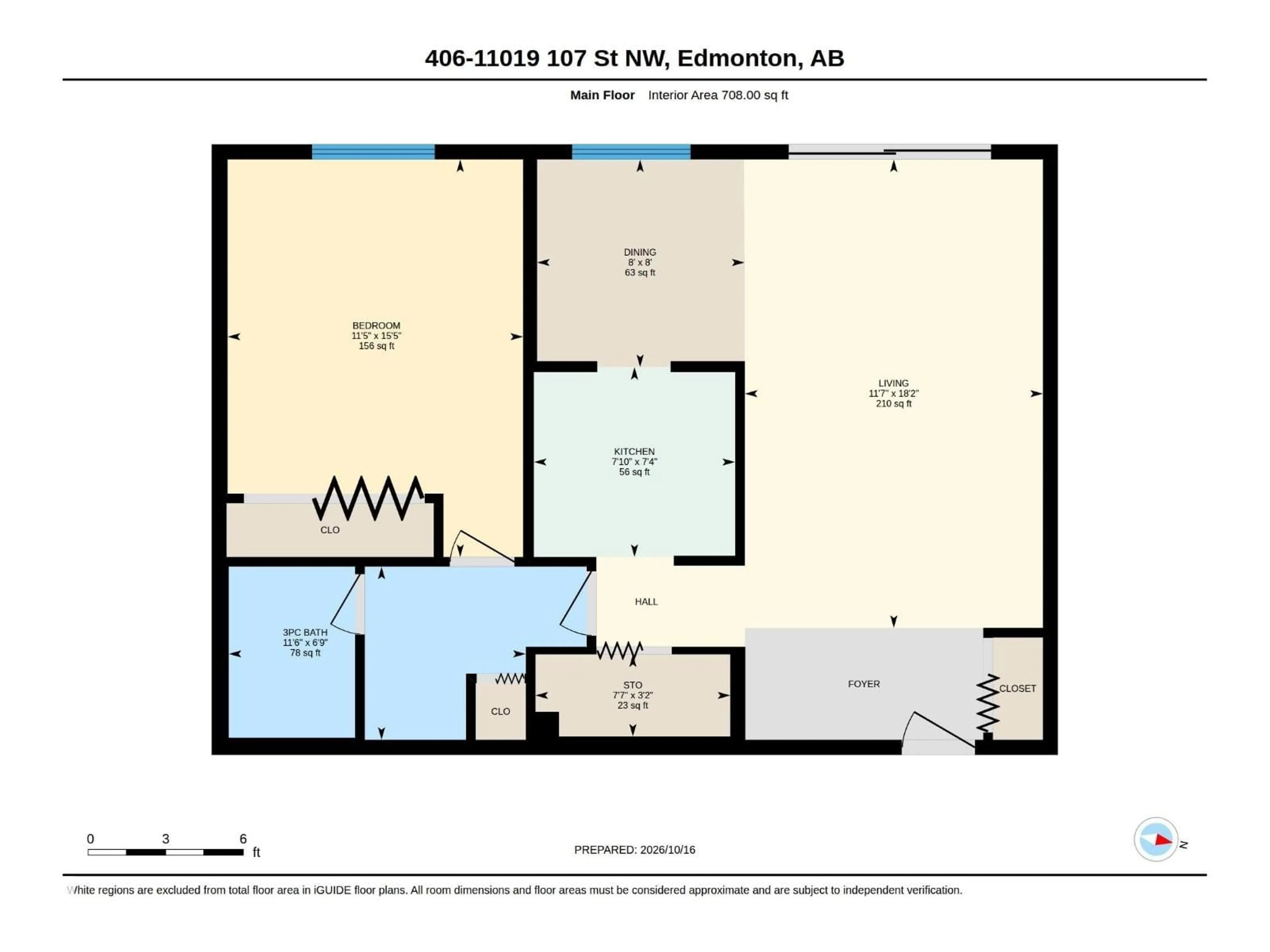 Floor plan for #406 - 11019 107 ST, Edmonton Alberta T5H2Z6