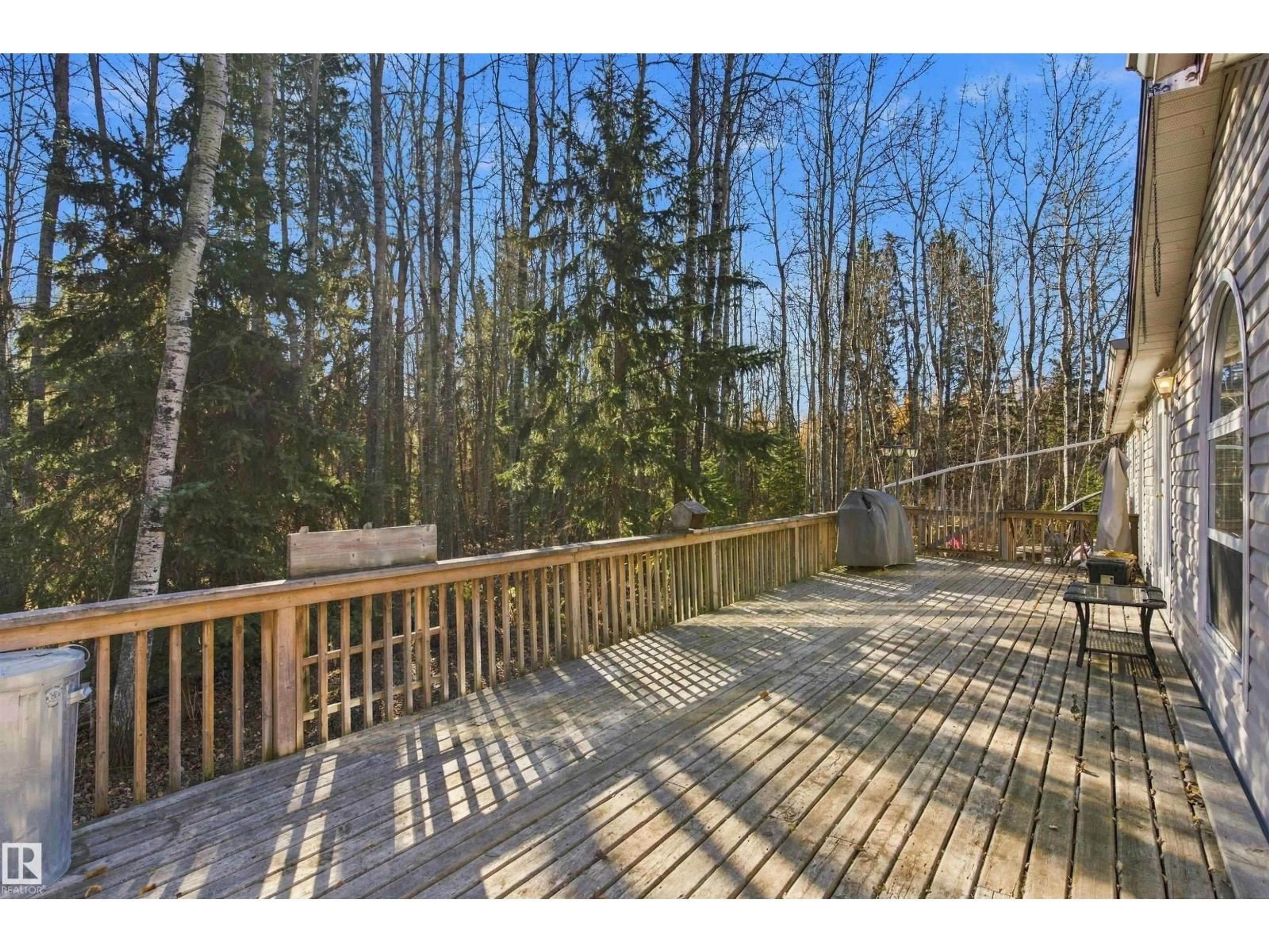 Patio, forest/trees view for 20 53513 RGE ROAD 35, Rural Lac Ste. Anne County Alberta T0E0A1