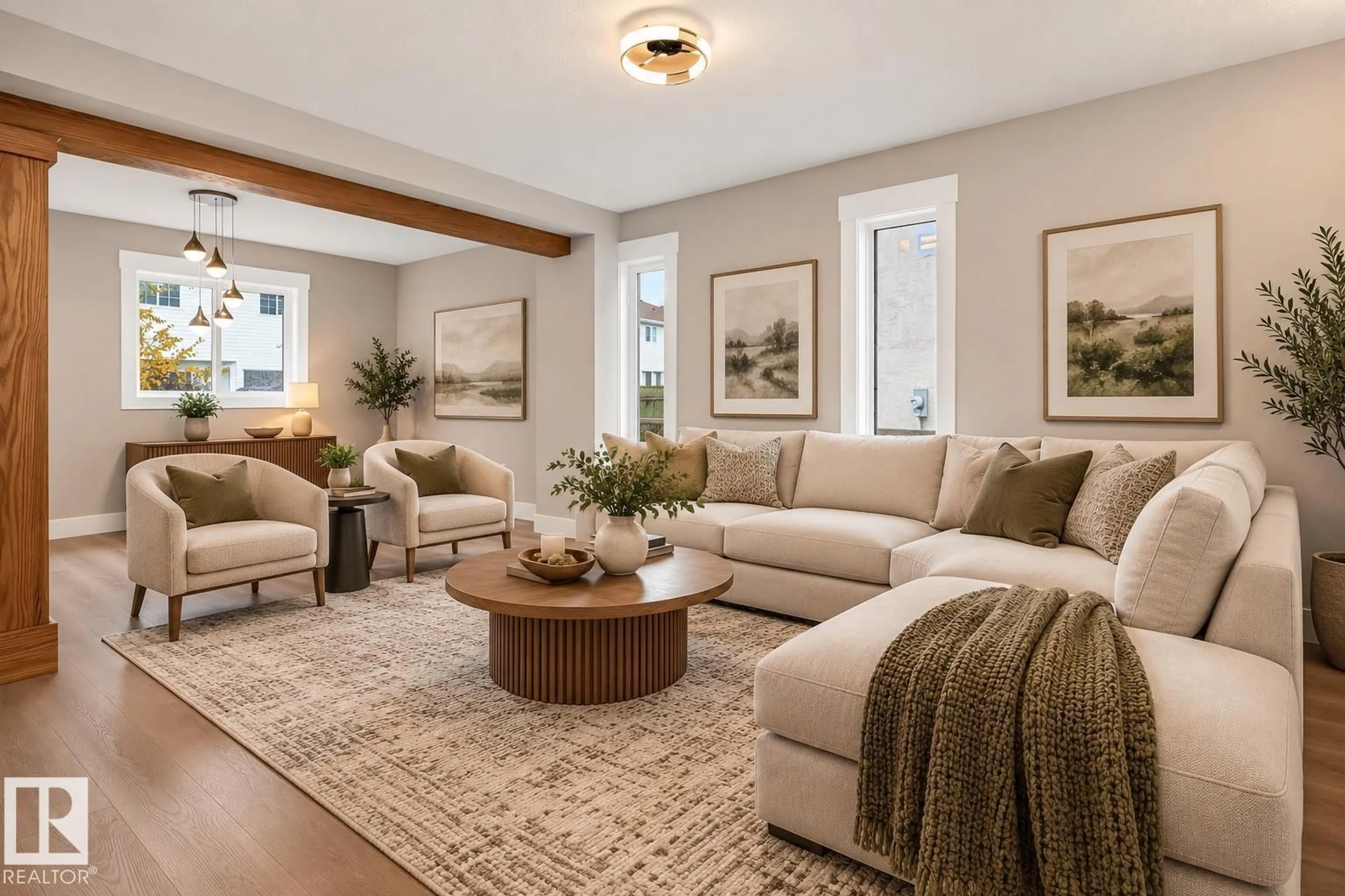 Living room with furniture, unknown for NW - 15826 67B ST, Edmonton Alberta T5Z3A8