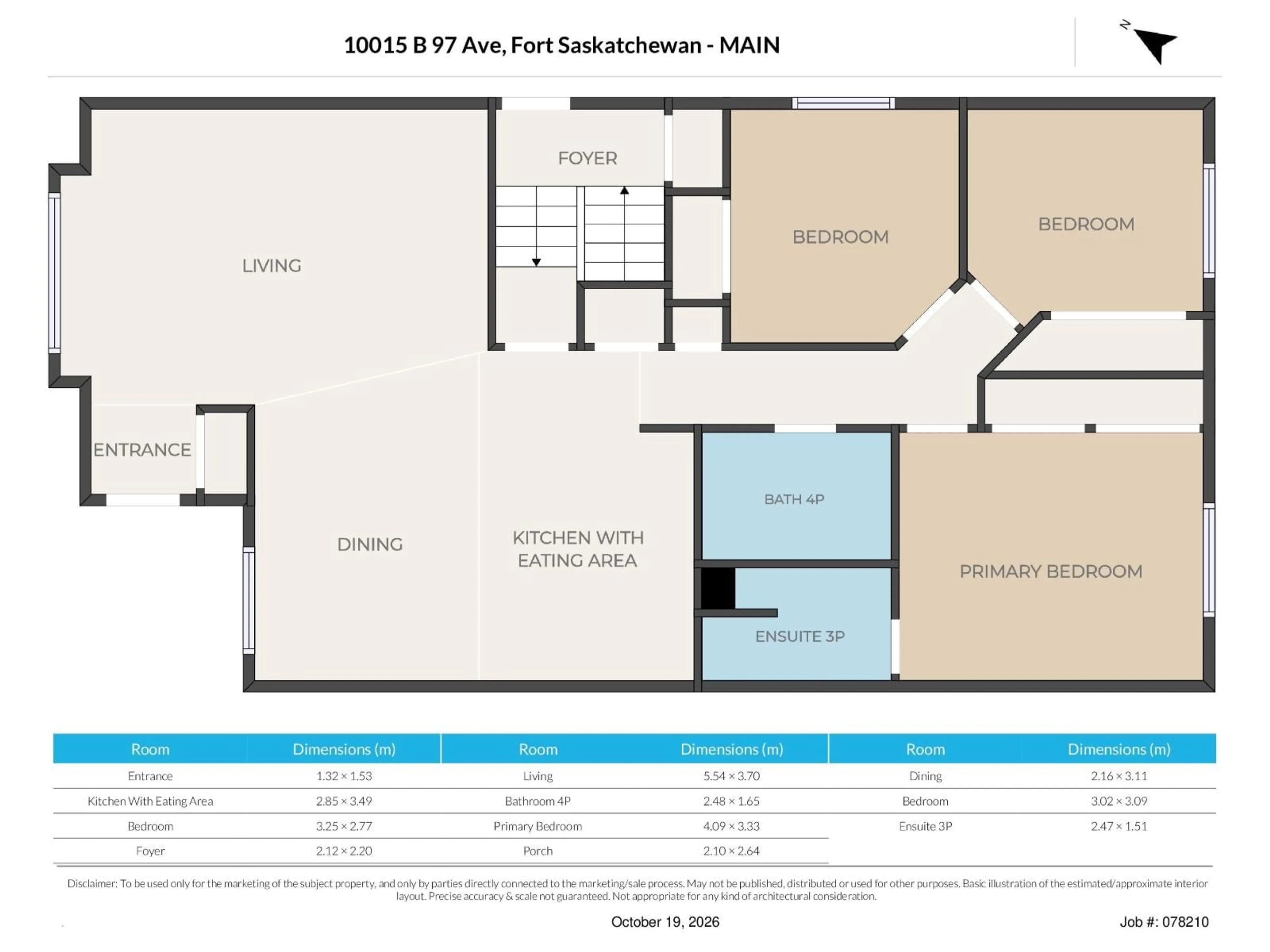 Floor plan for 10015B 97 AV, Fort Saskatchewan Alberta T8L1R3