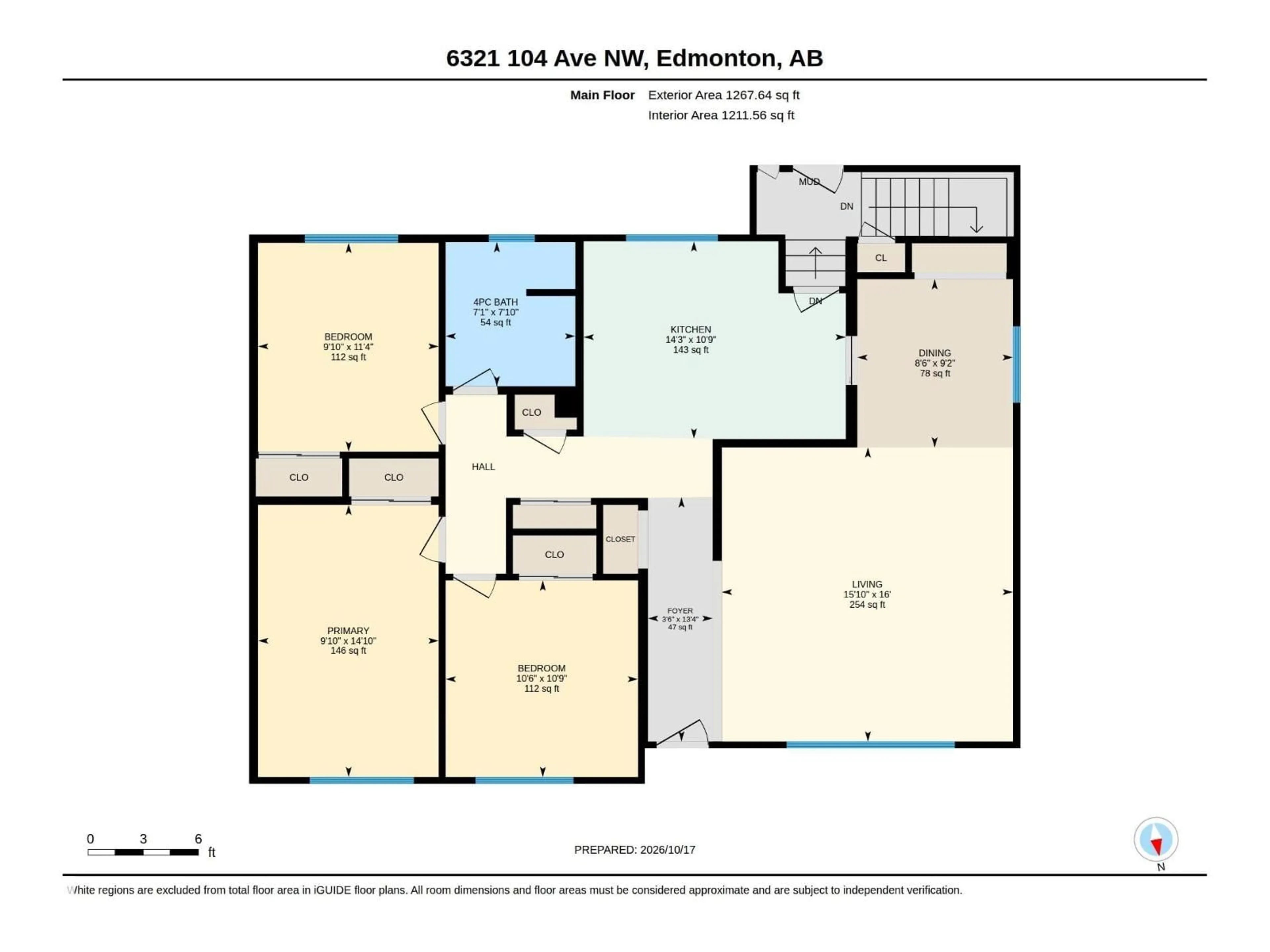 Floor plan for 6321 104 AV, Edmonton Alberta T6A0X9