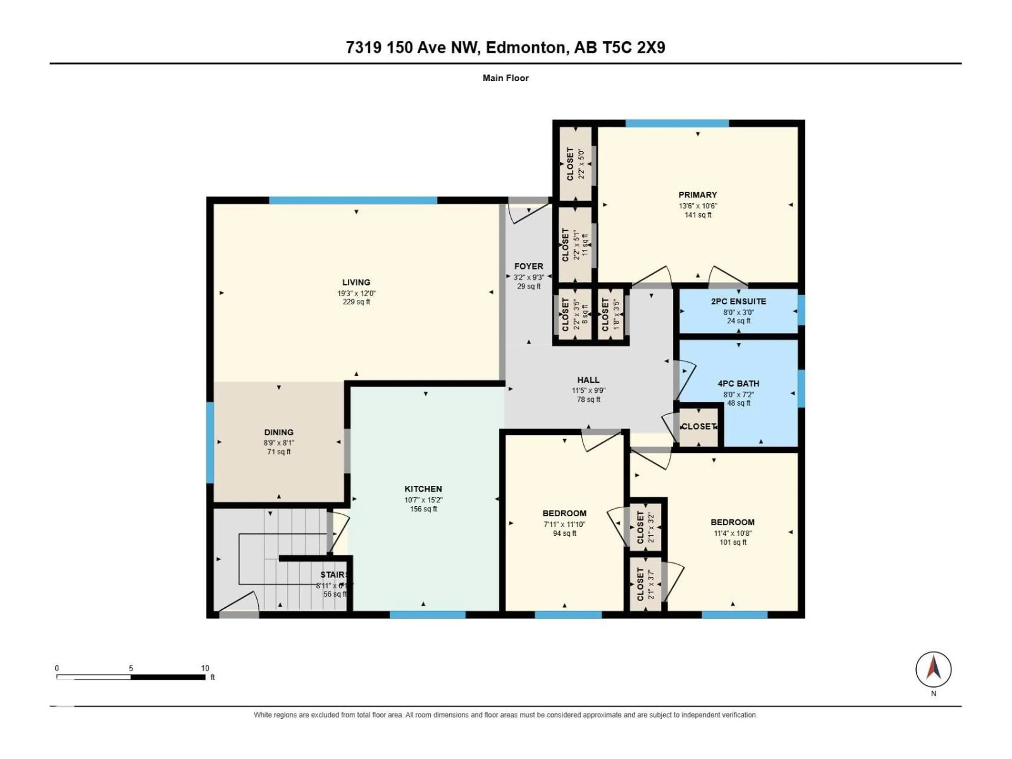 Floor plan for 7319 150 AV, Edmonton Alberta T5C2X9