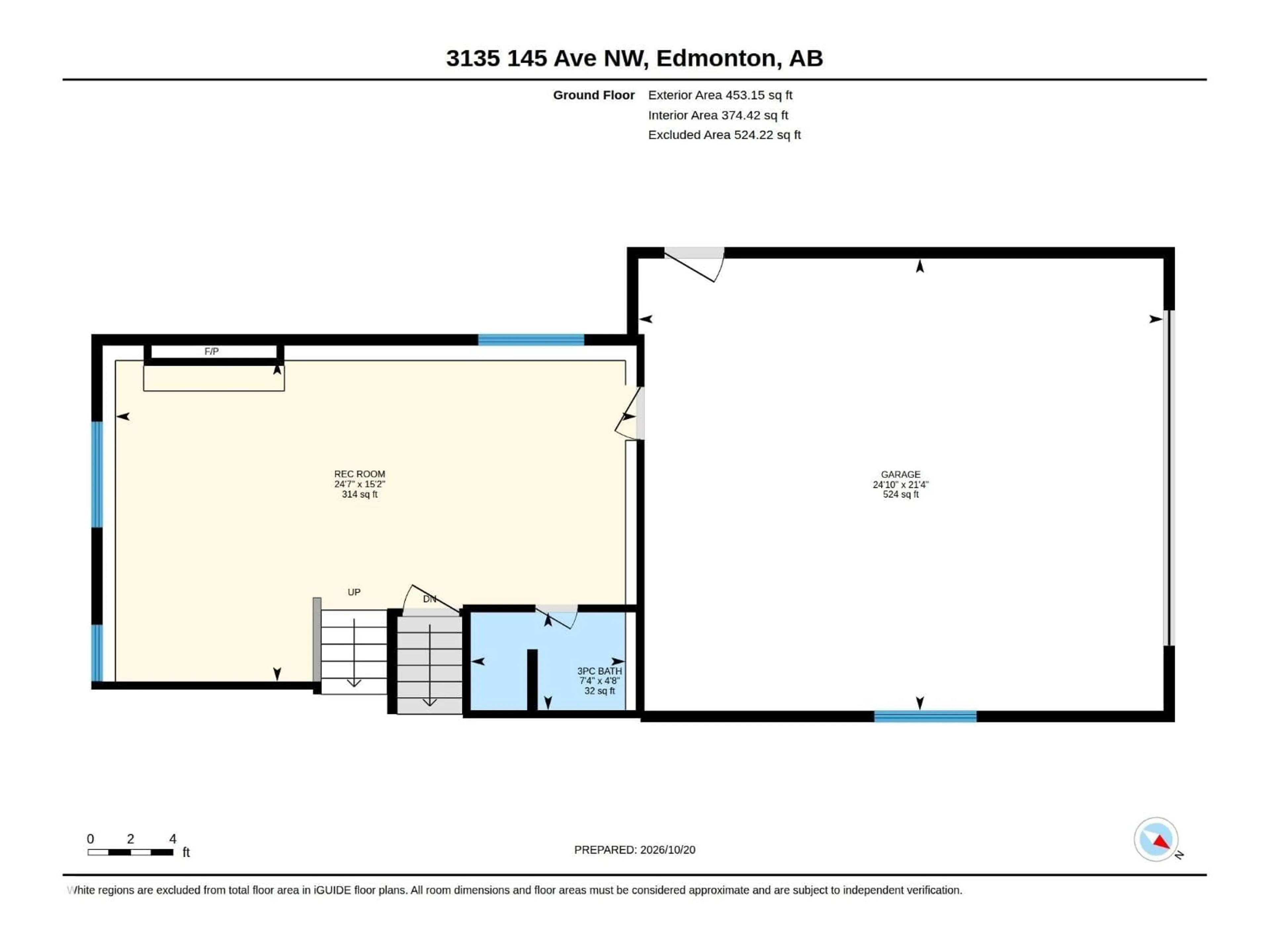 Floor plan for NW - 3135 145 AV, Edmonton Alberta T5Y2E9
