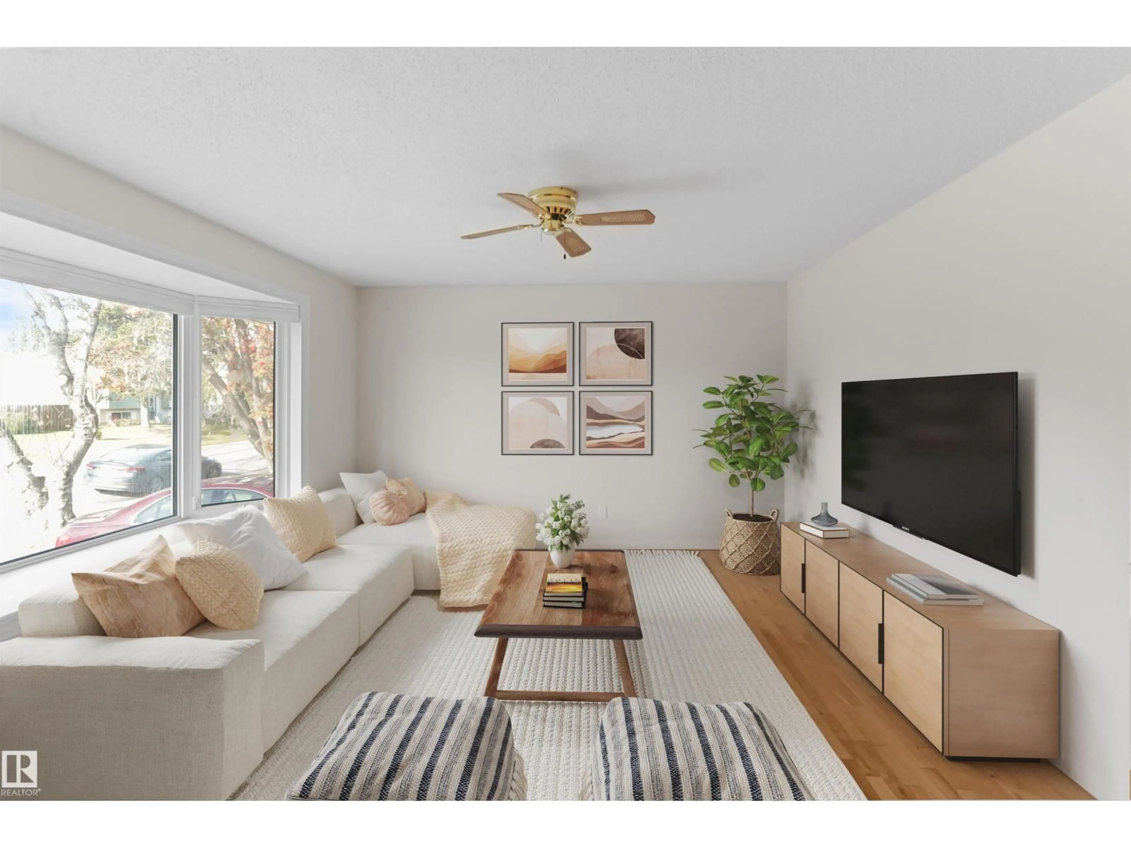 Living room with furniture, unknown for 48 PIPESTONE DR, Devon Alberta T9G1T3
