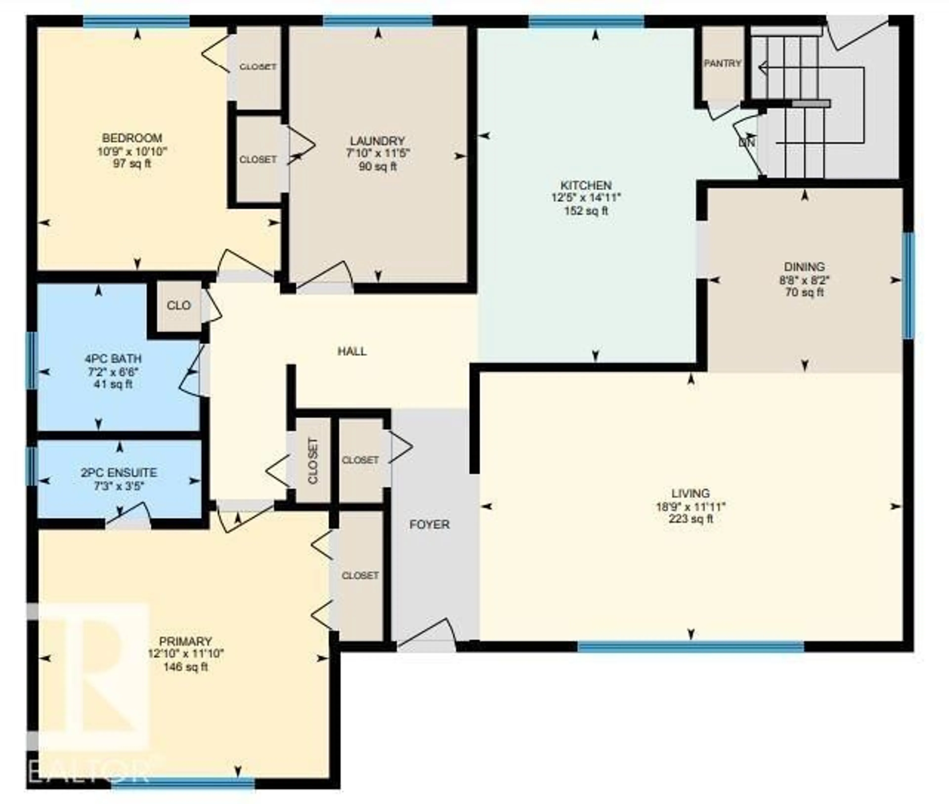 Floor plan for 7615 135A AV, Edmonton Alberta T5C2J2