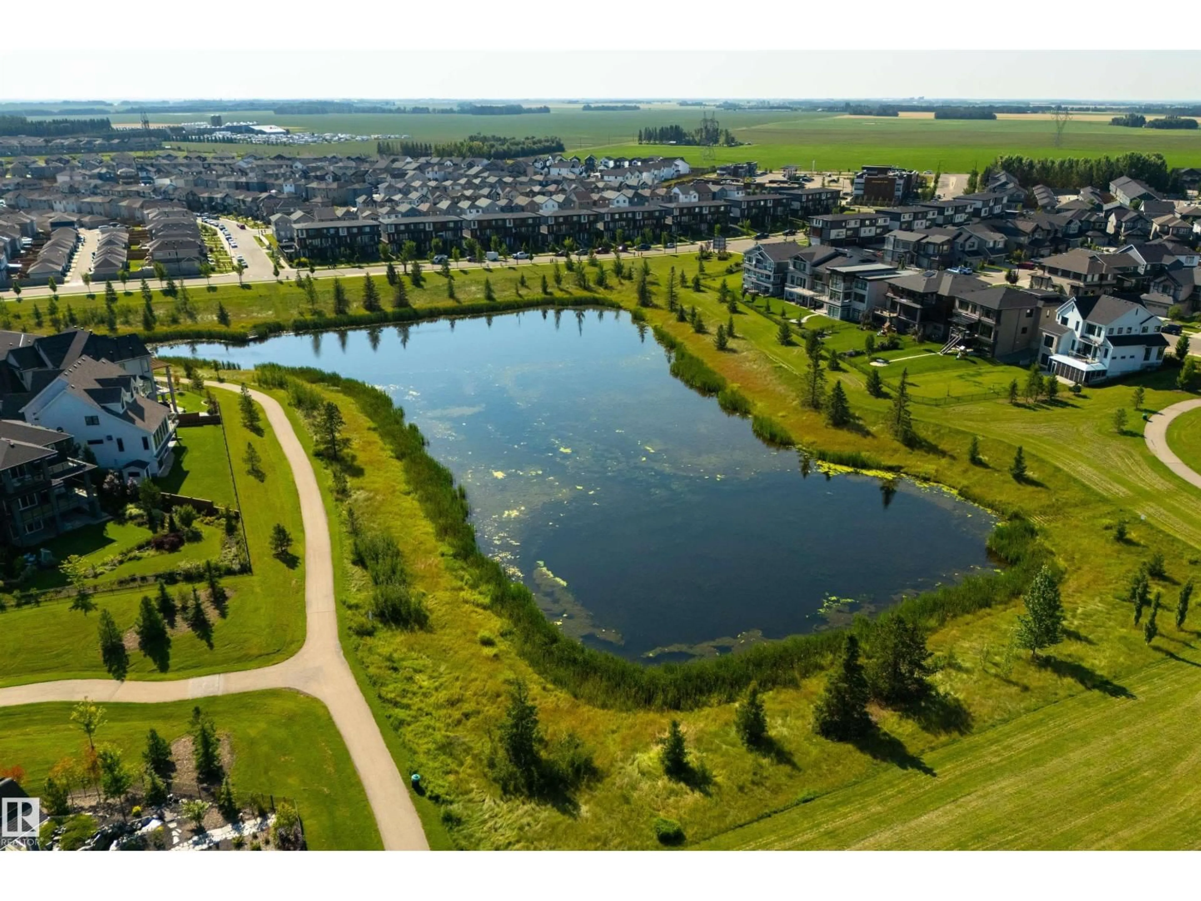 A pic from outside/outdoor area/front of a property/back of a property/a pic from drone, water/lake/river/ocean view for 8265 CHAPPELLE WY, Edmonton Alberta T6W3Y8
