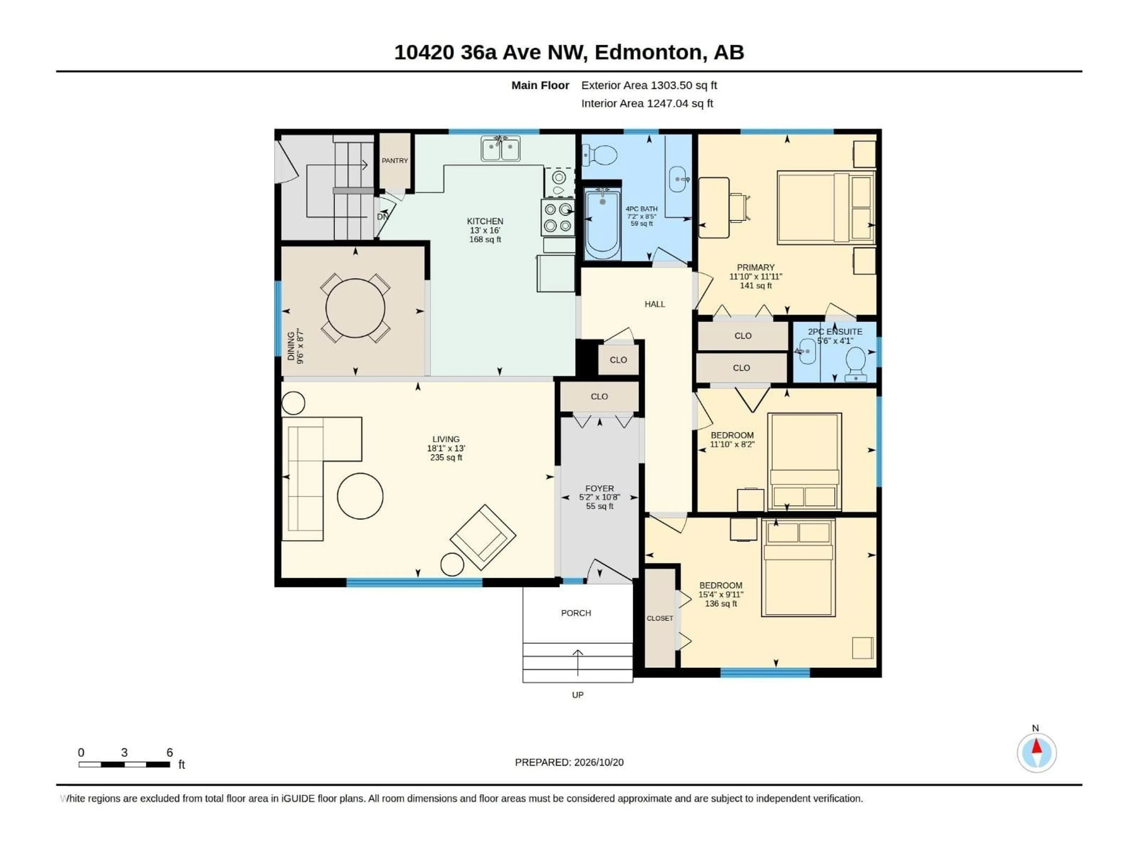 Floor plan for 10420 36A AV, Edmonton Alberta T6J2H6