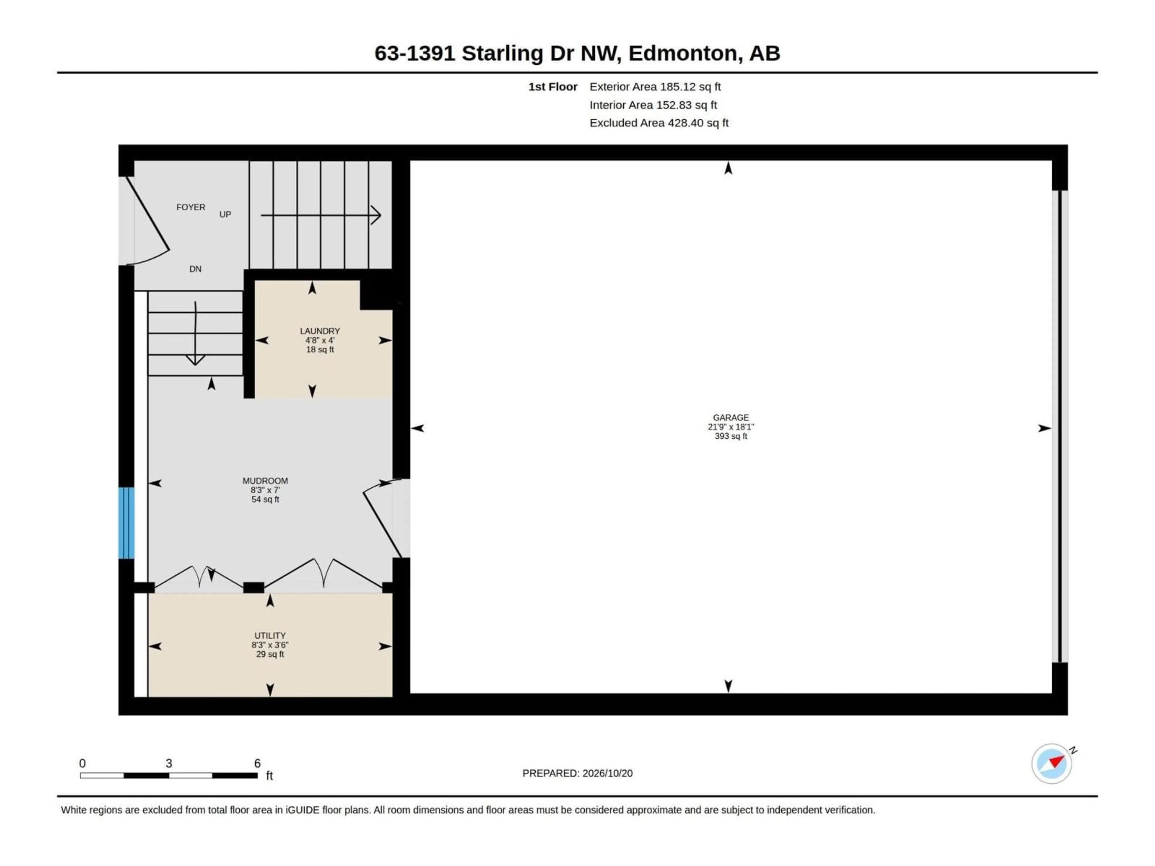 Floor plan for 63 - 1391 STARLING DR, Edmonton Alberta T5S0L3