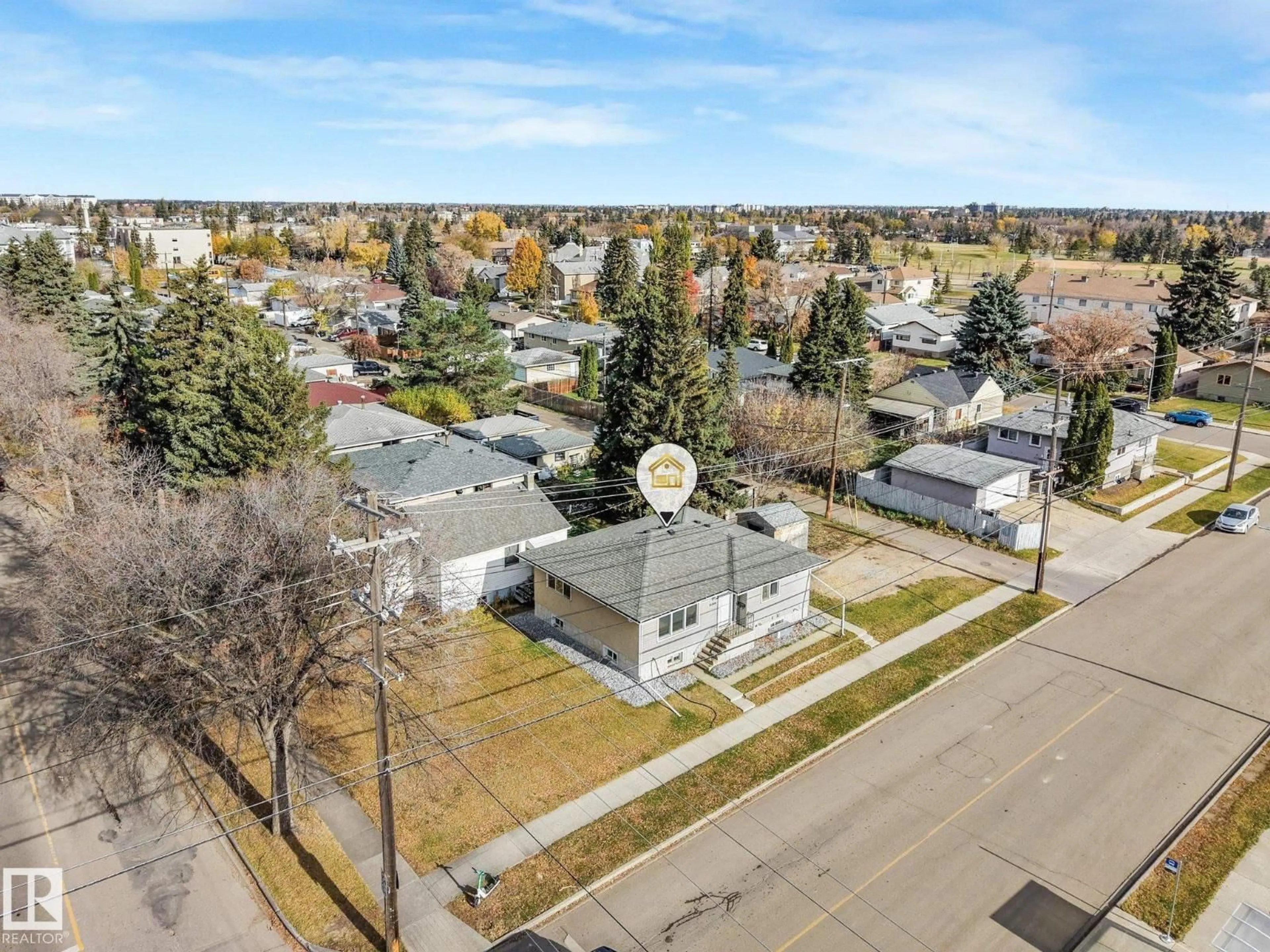 A pic from outside/outdoor area/front of a property/back of a property/a pic from drone, street for 11308 129 AV, Edmonton Alberta T5E0L8