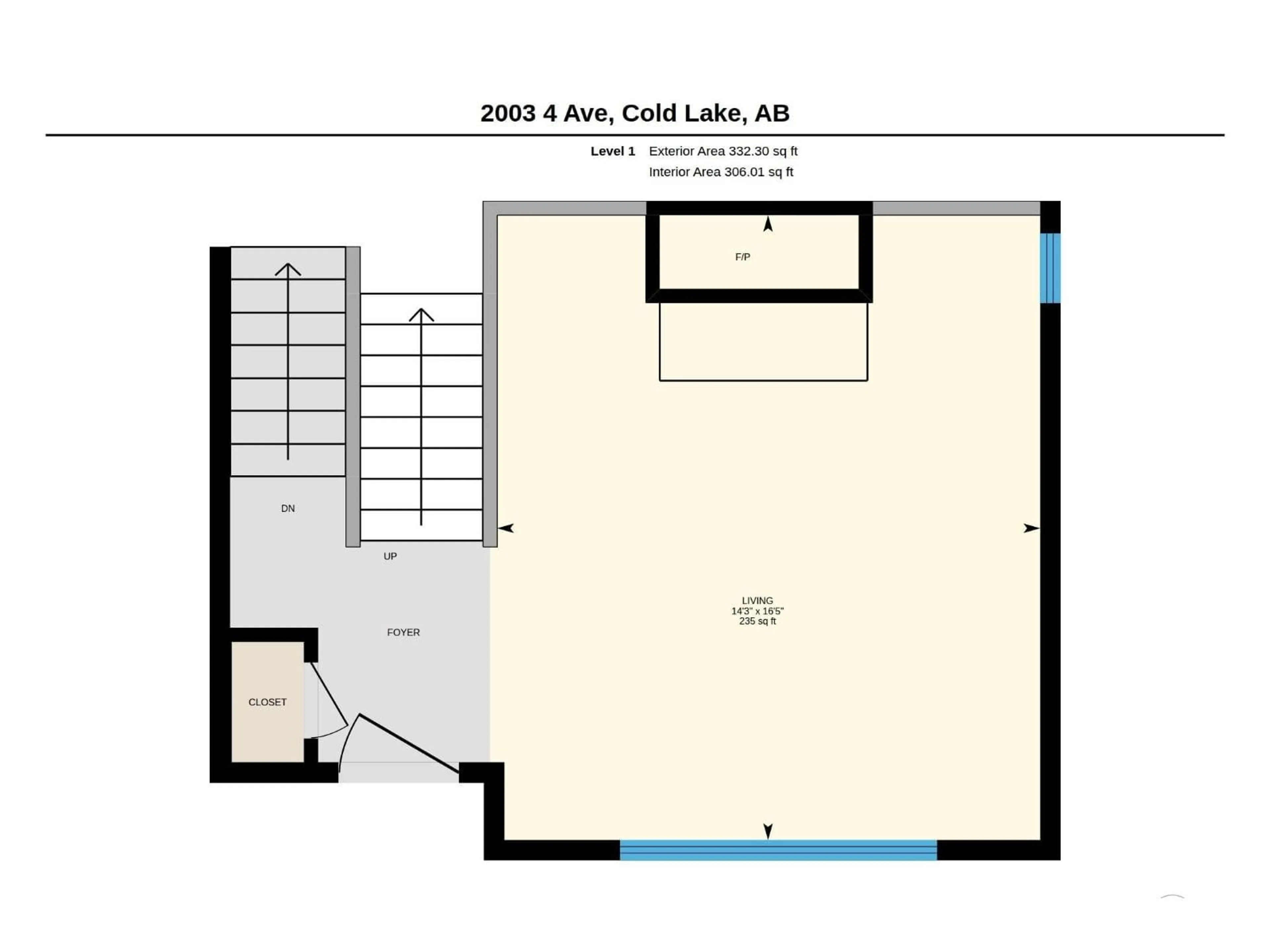 Floor plan for 2003 4 AV, Cold Lake Alberta T9M1E1