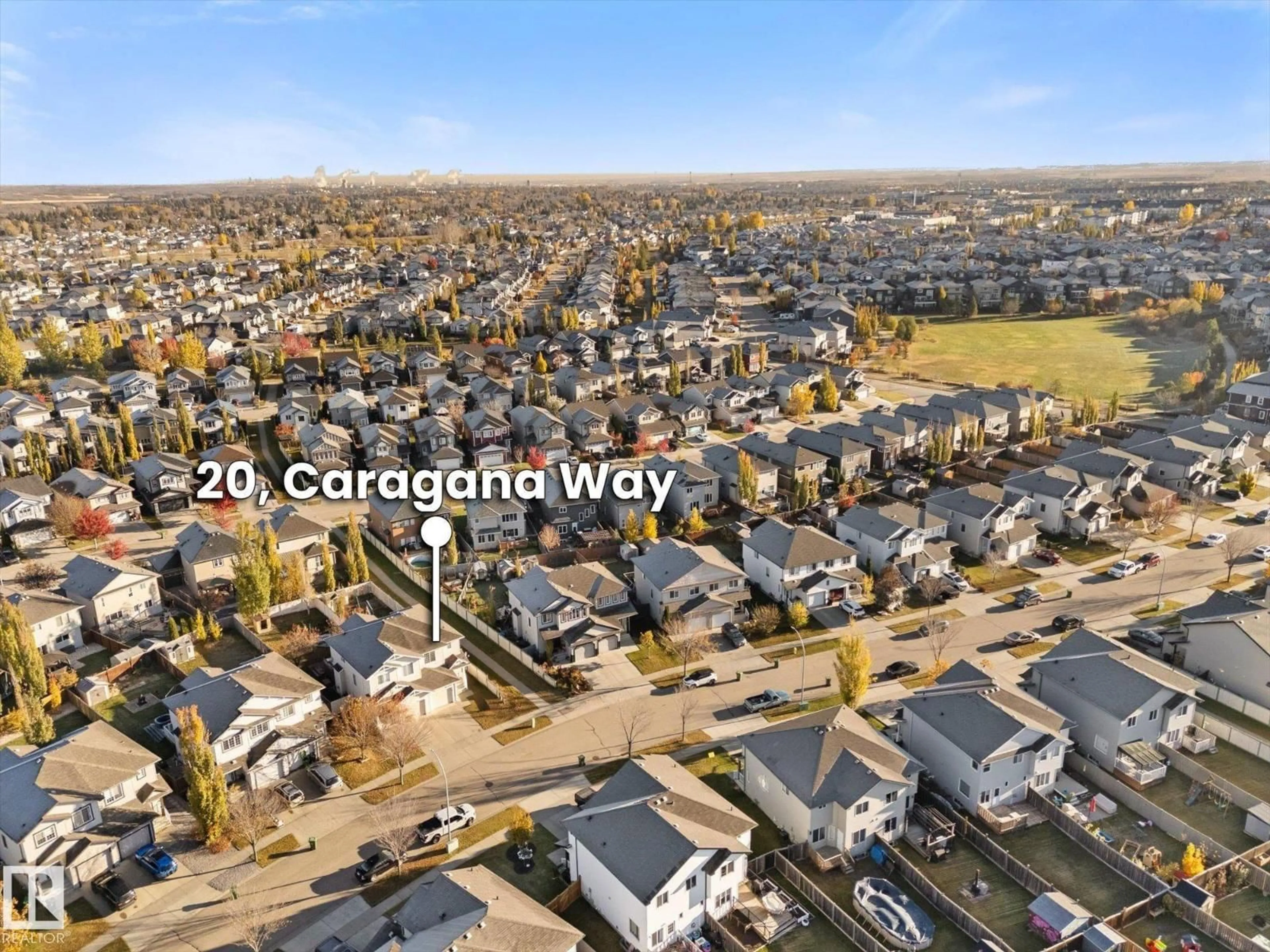 A pic from outside/outdoor area/front of a property/back of a property/a pic from drone, street for 20 CARAGANA WY, Fort Saskatchewan Alberta T8L0H8