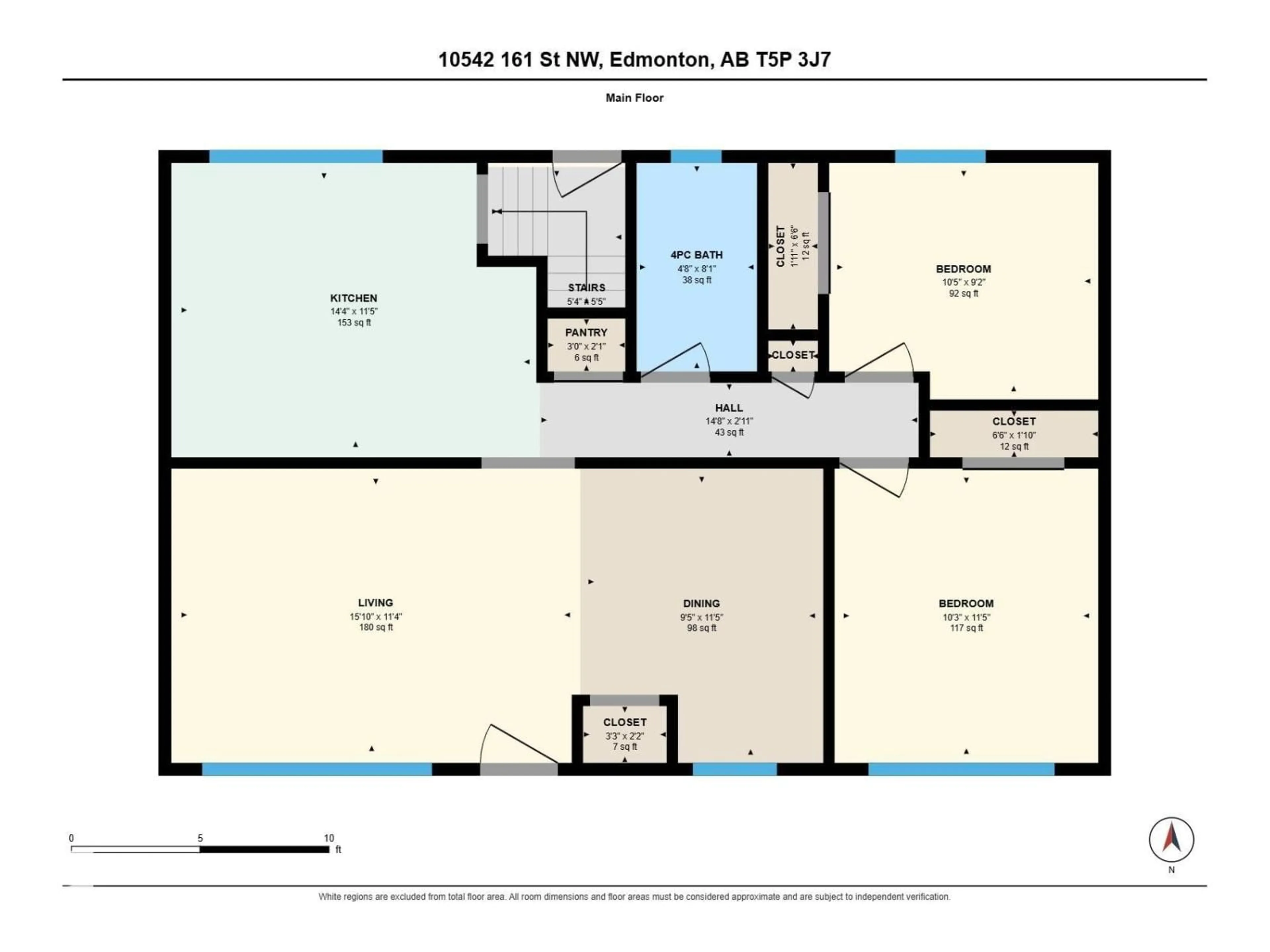 Floor plan for NW - 10542 161 ST, Edmonton Alberta T5P3J7