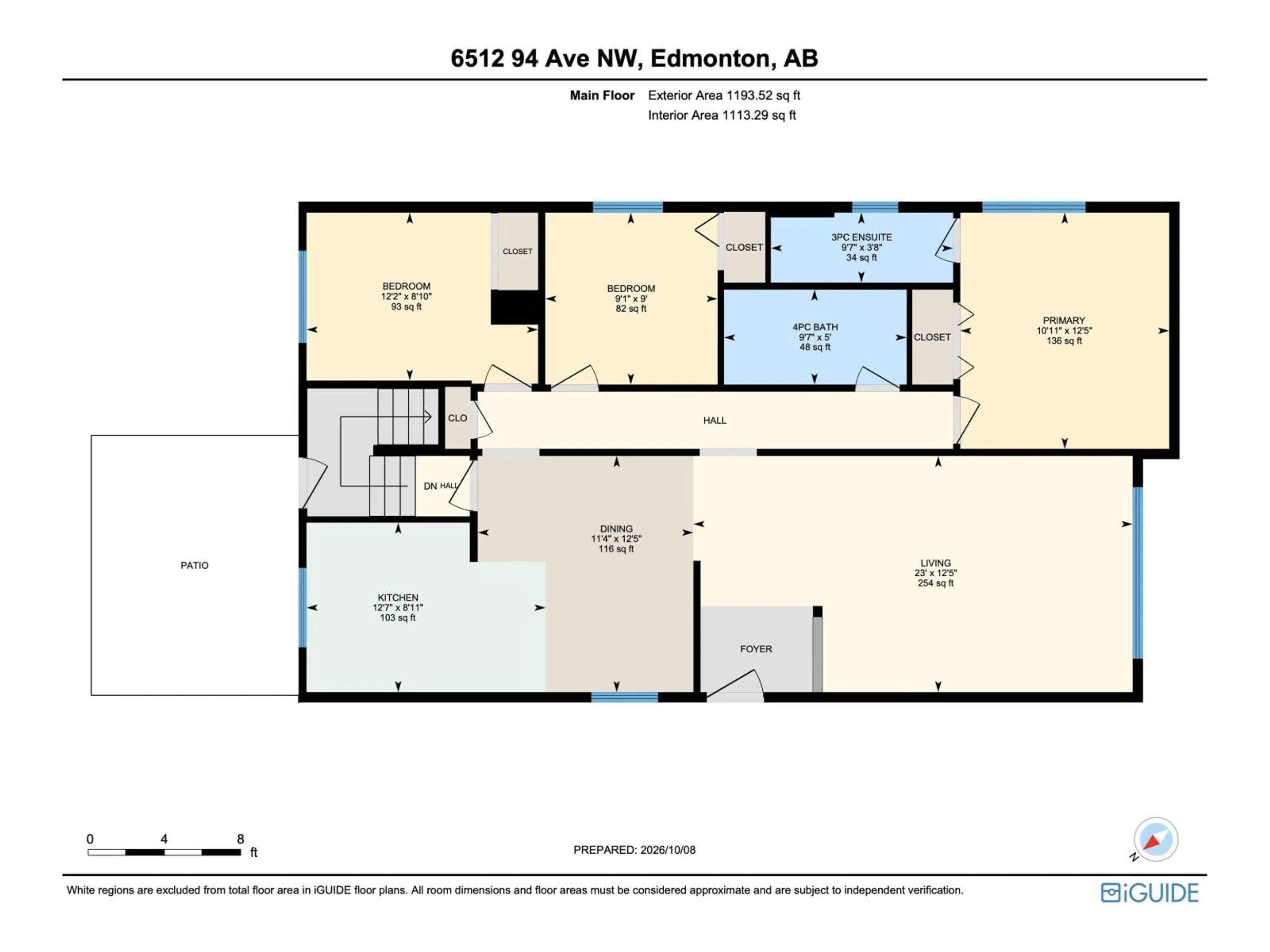 Floor plan for 6512 94 AV, Edmonton Alberta T6B0X9