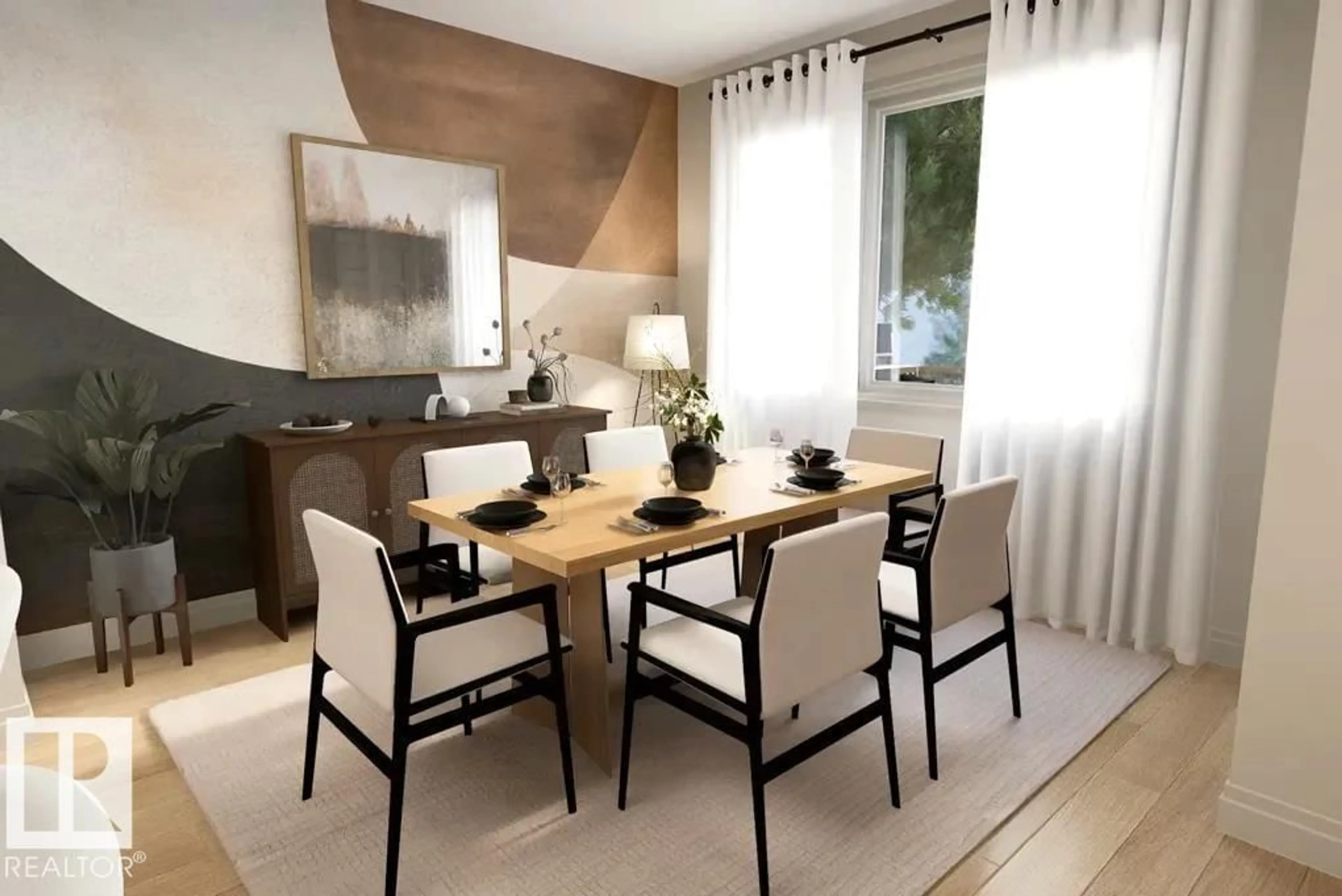 Dining room, wood/laminate floor for 5437 HAWTHORN RUN SW, Edmonton Alberta T6X3K5