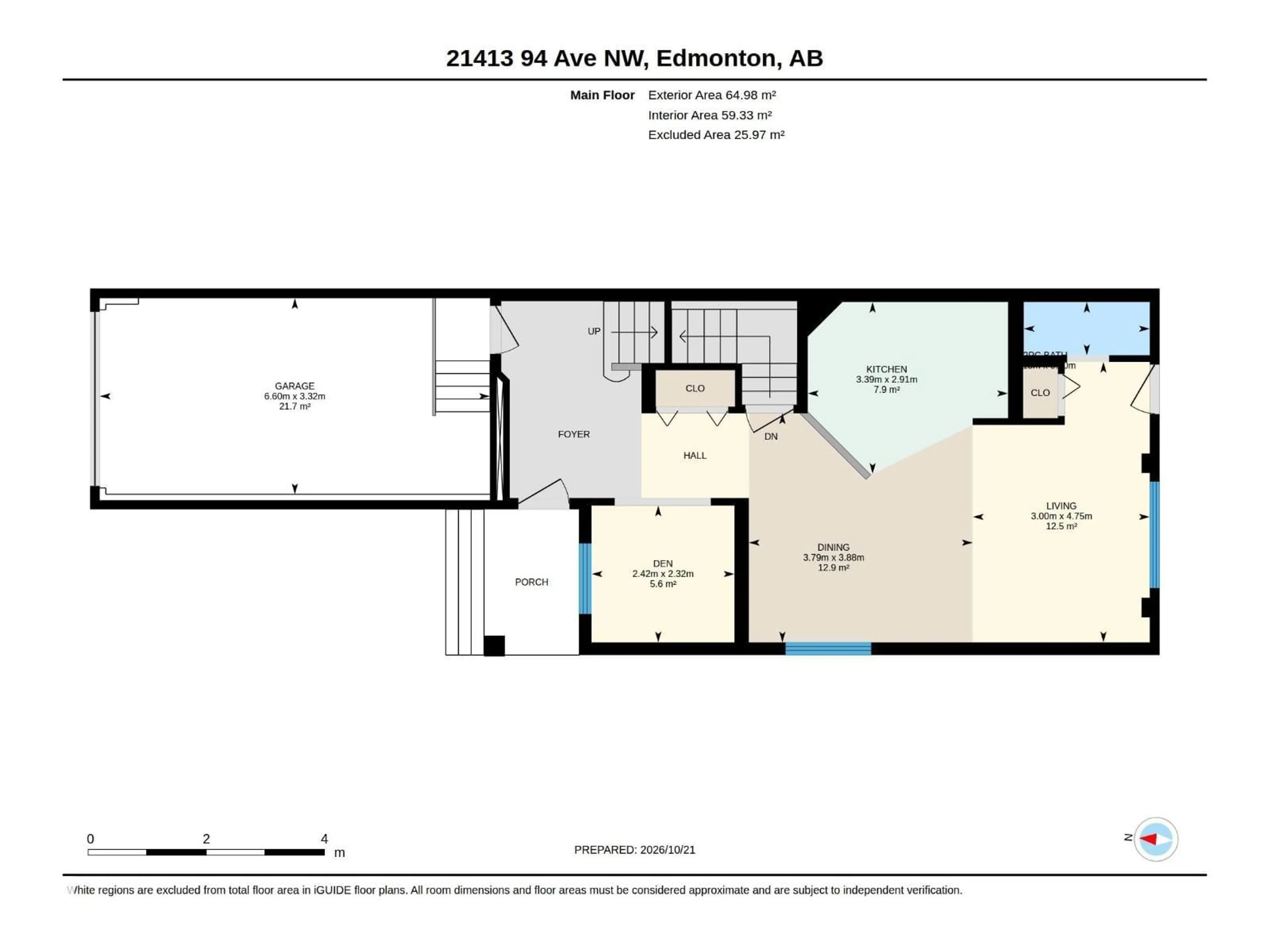 Floor plan for 21413 94 AV, Edmonton Alberta T5T4E5