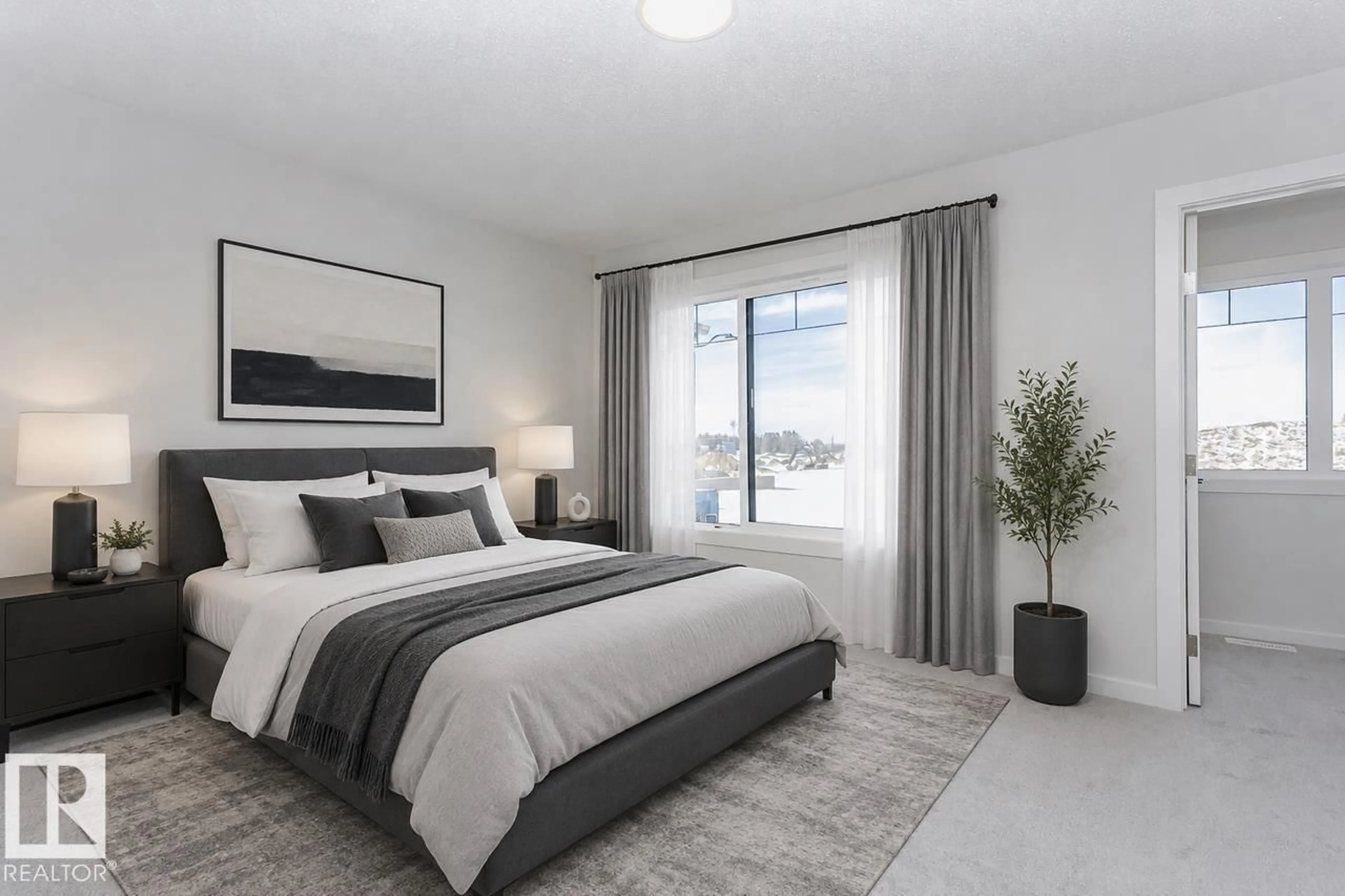Bedroom with bed, carpet floor for 302 LINDEN LO, Leduc Alberta T6E1H4