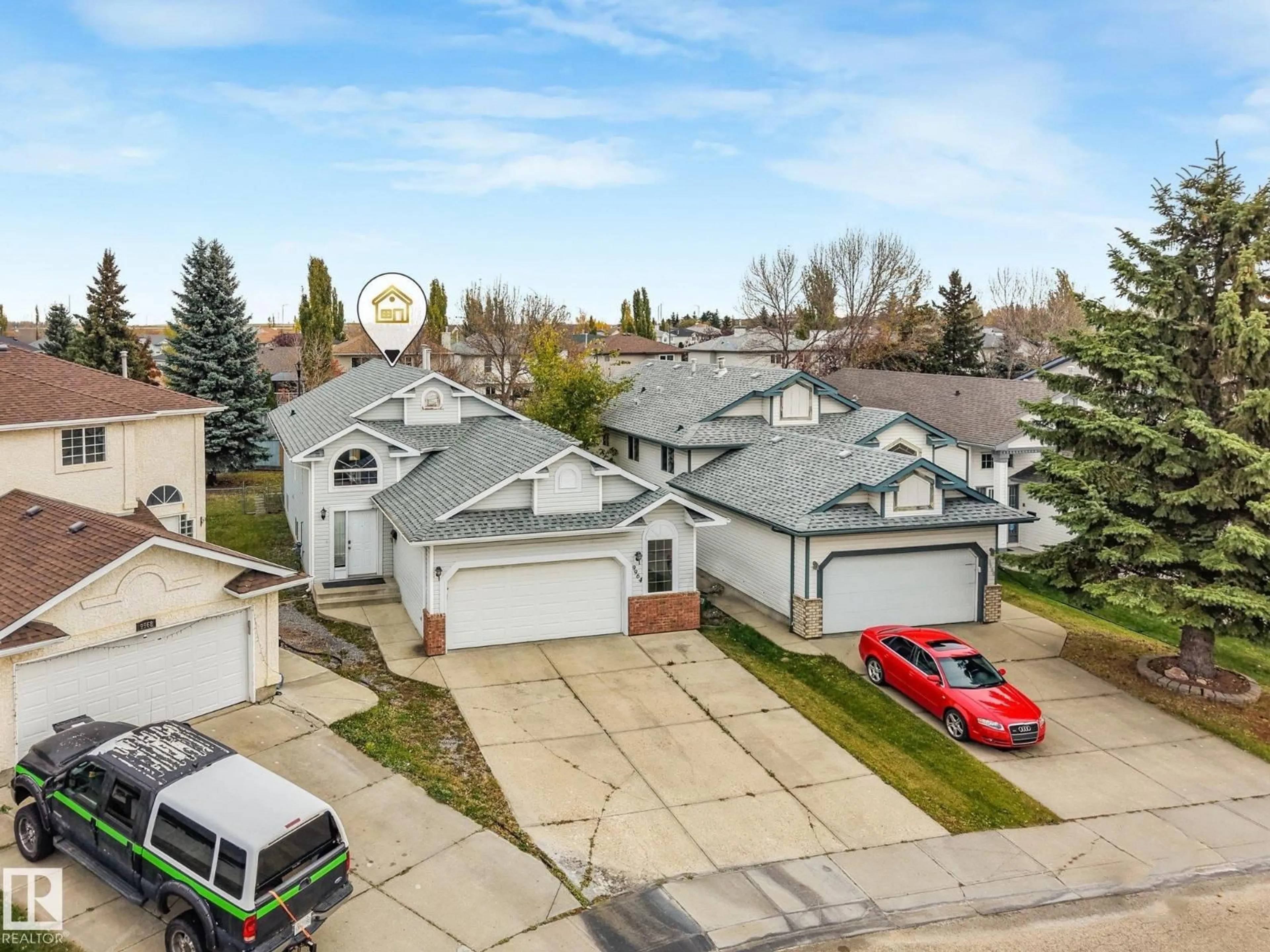 A pic from outside/outdoor area/front of a property/back of a property/a pic from drone, street for 9964 178 AV, Edmonton Alberta T5X5X2