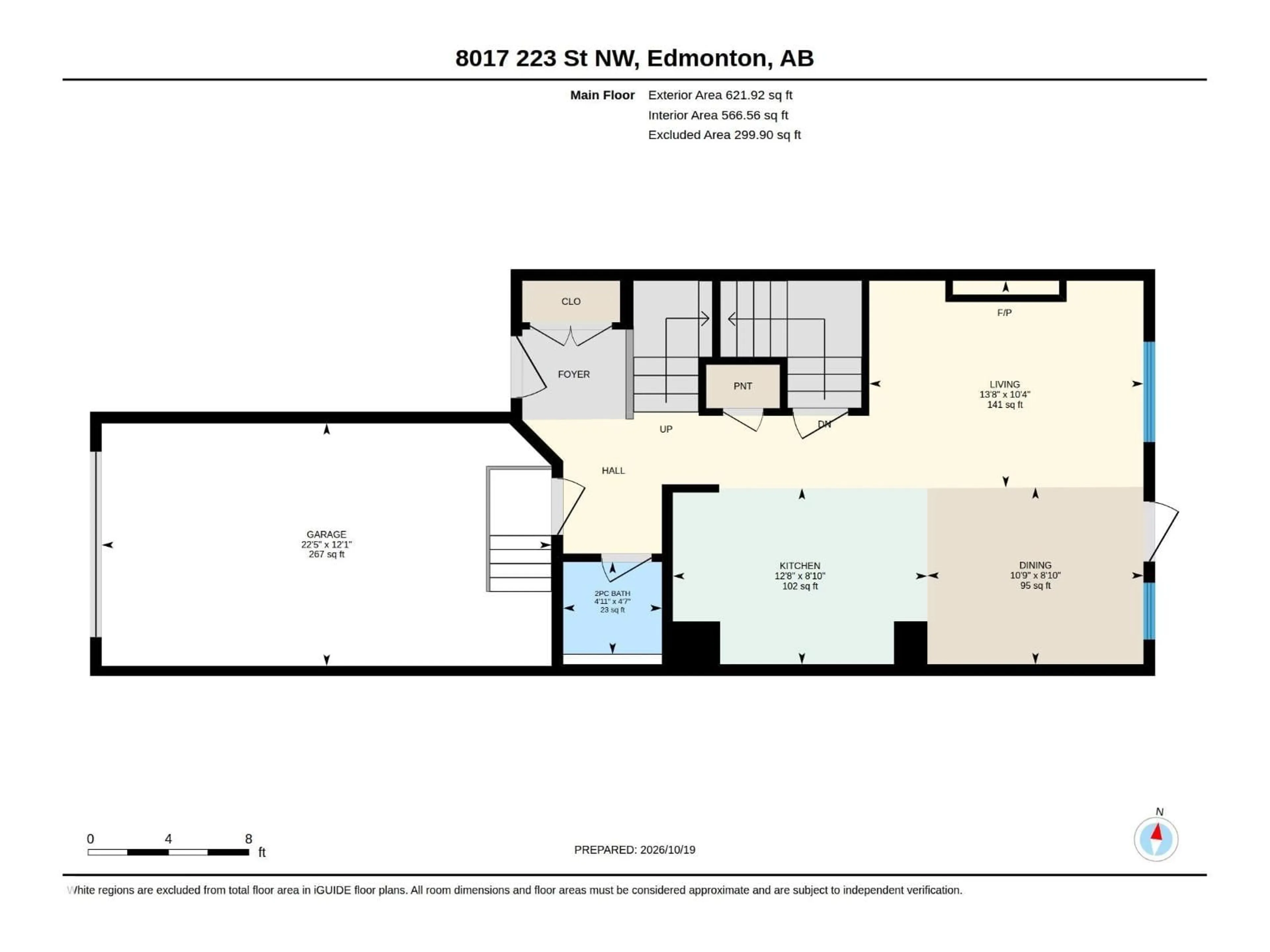 Floor plan for NW - 8017 223 ST, Edmonton Alberta T5T7H9