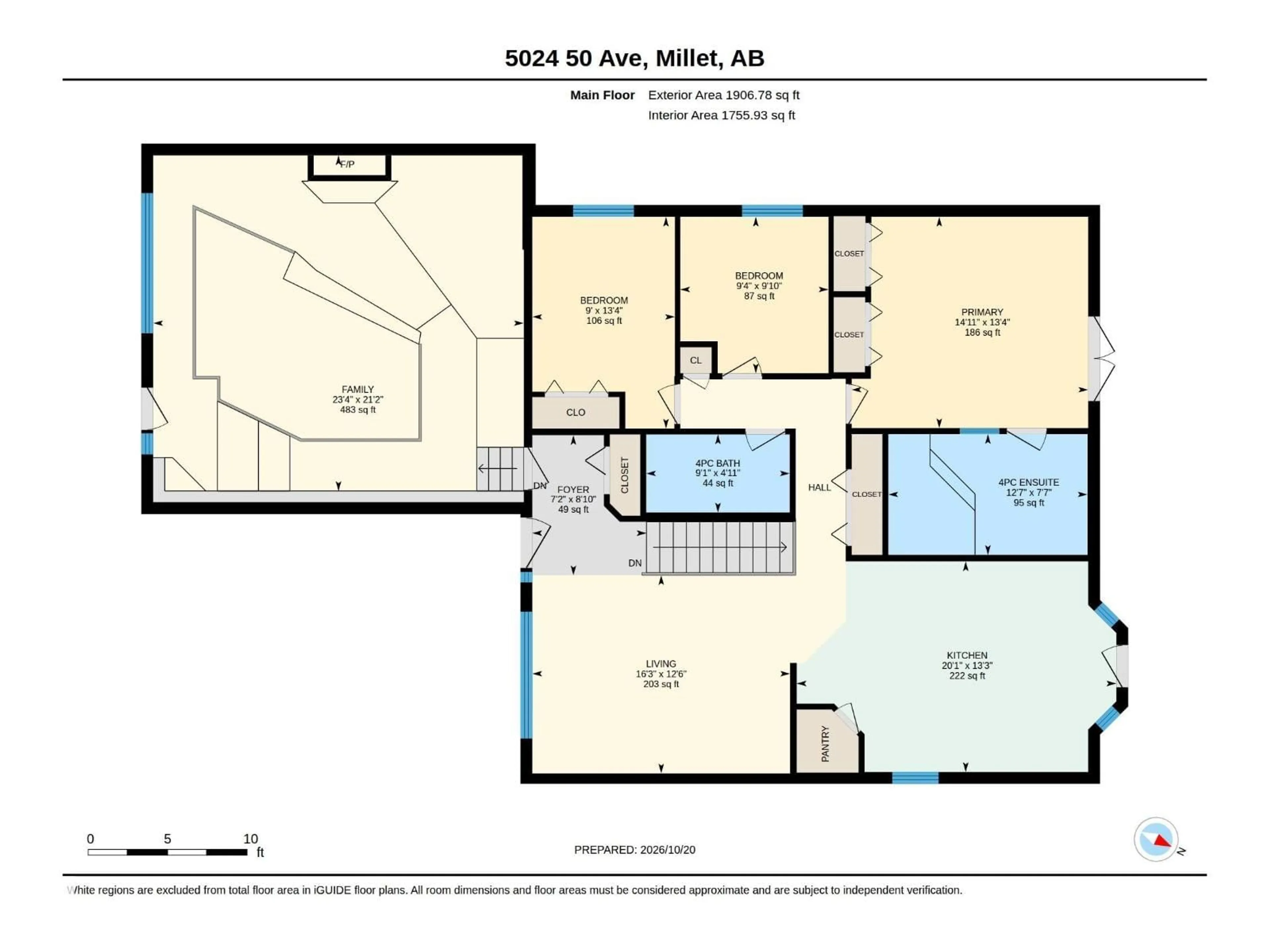 Floor plan for 5024 50 AV, Millet Alberta T0C1Z0