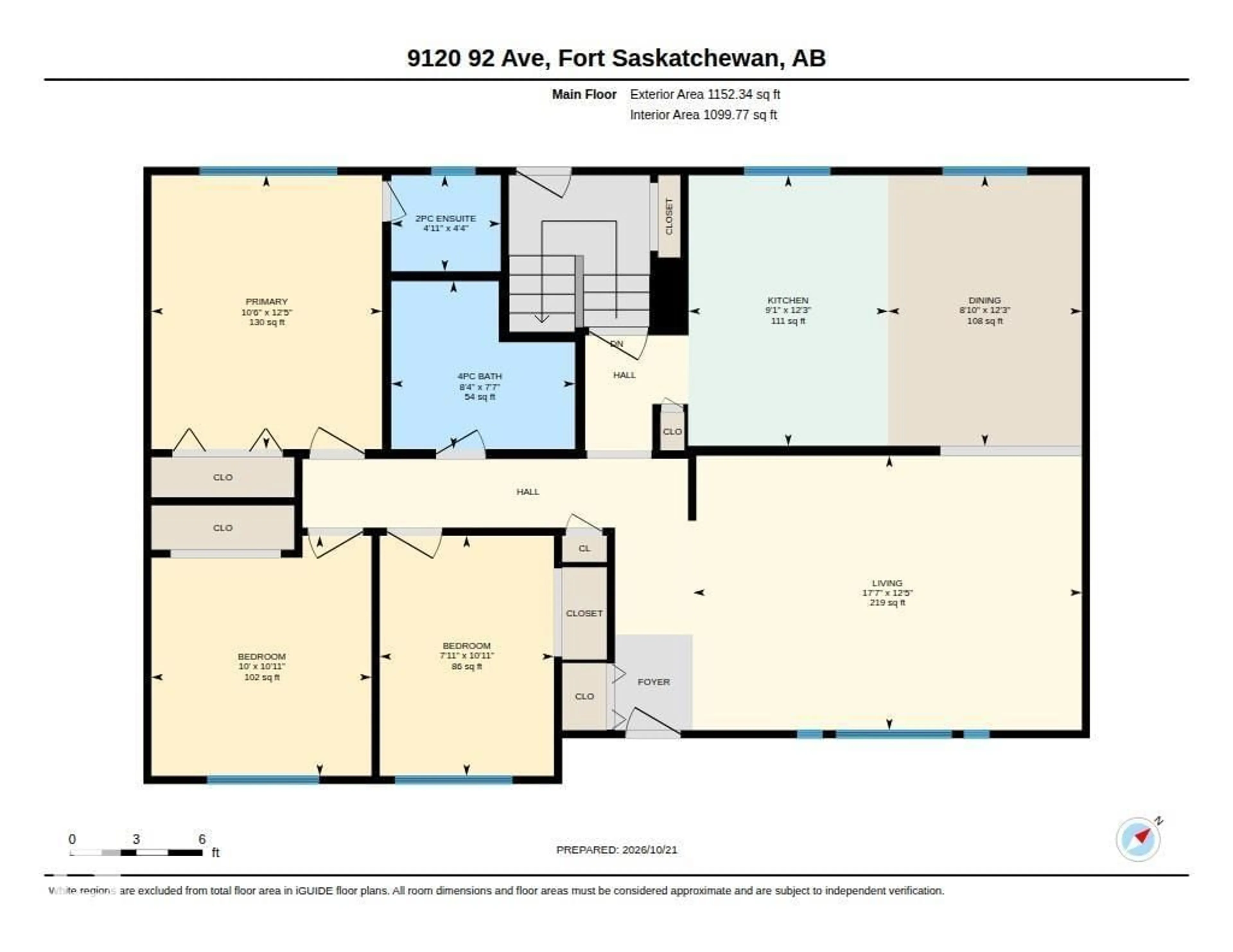 Floor plan for 9120 92 AV, Fort Saskatchewan Alberta T8L1A7