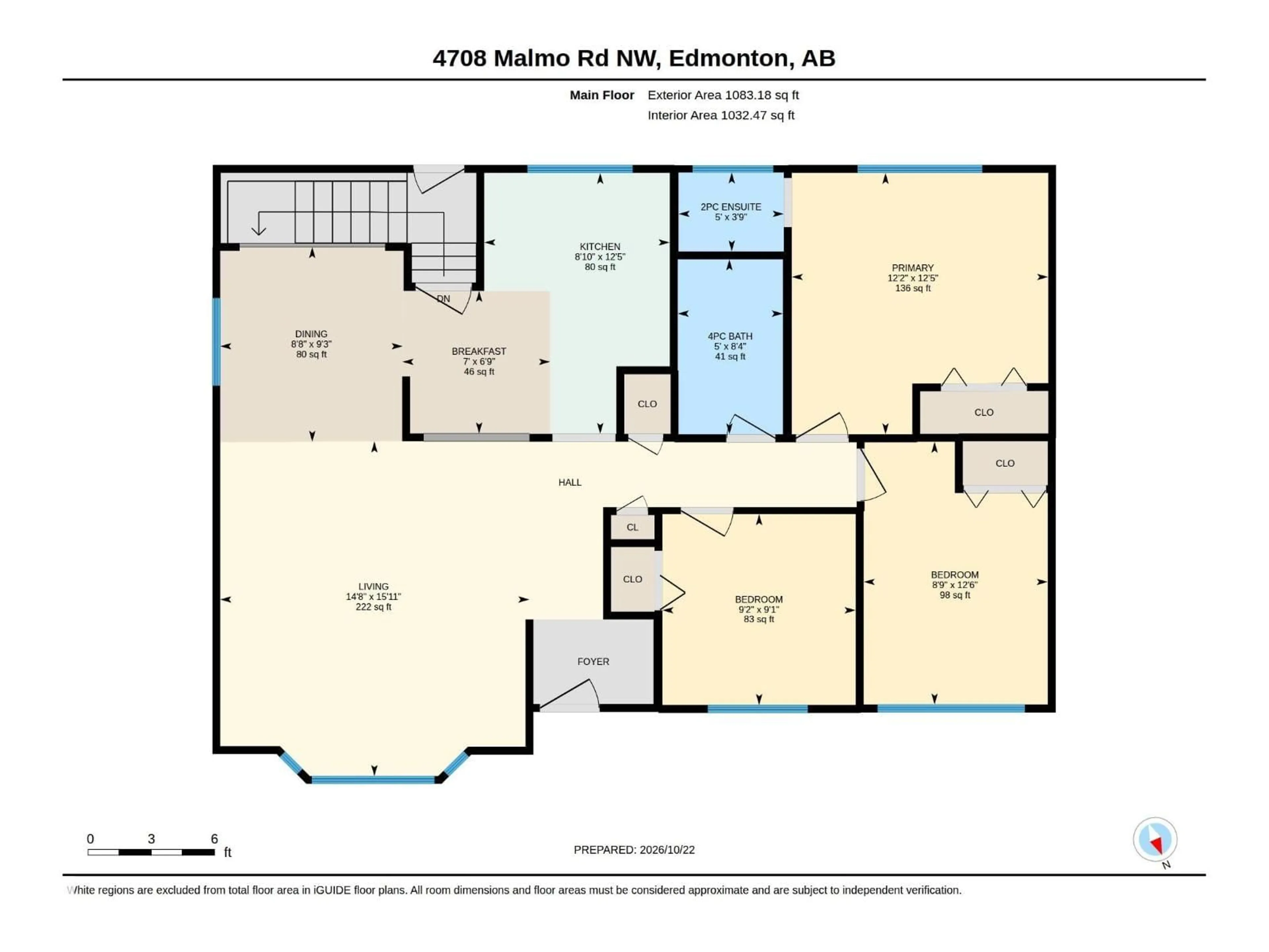 Floor plan for 4708 MALMO RD, Edmonton Alberta T6H4L6