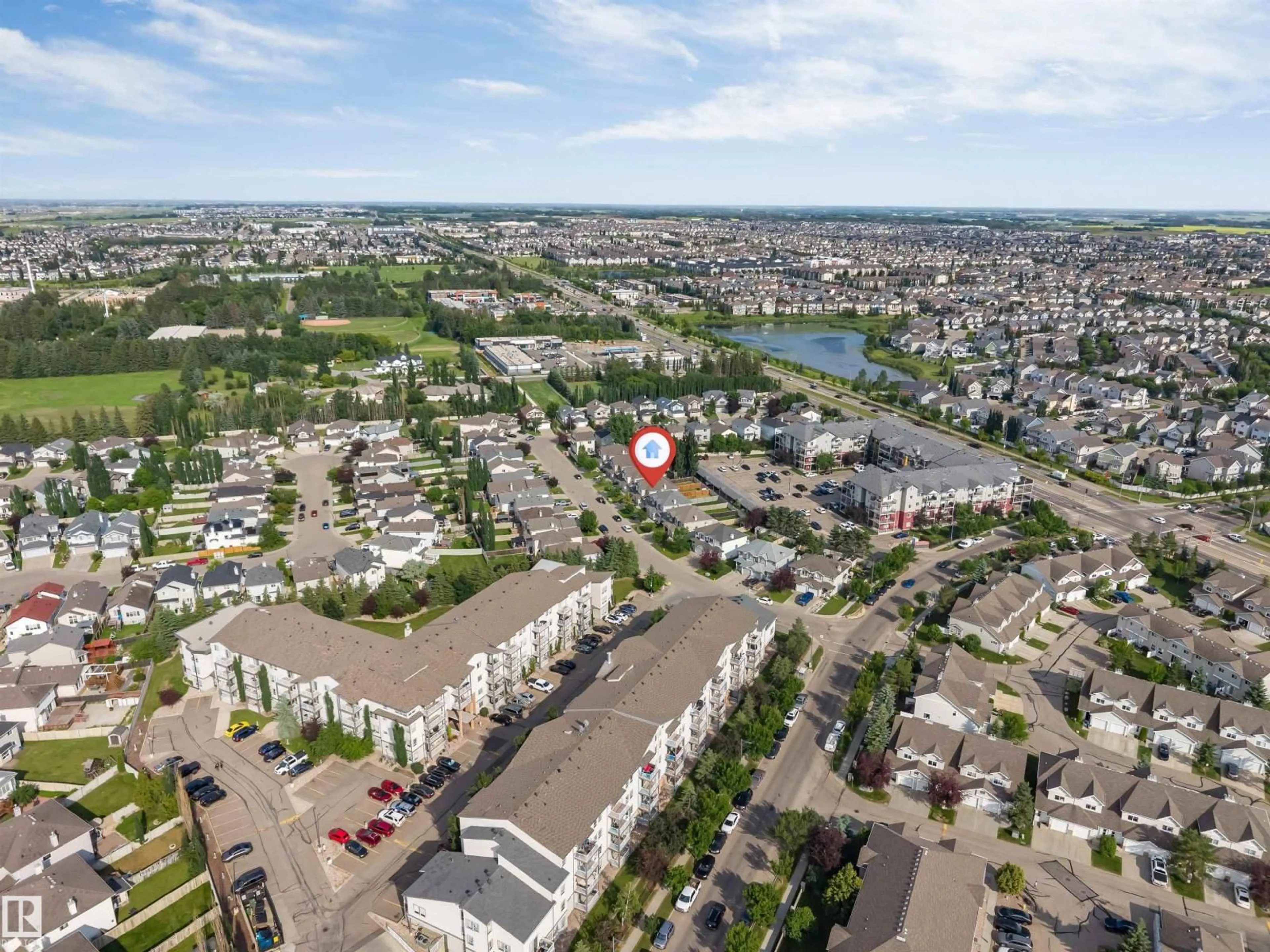 A pic from outside/outdoor area/front of a property/back of a property/a pic from drone, water/lake/river/ocean view for 7743 8 AV, Edmonton Alberta T6X0A3