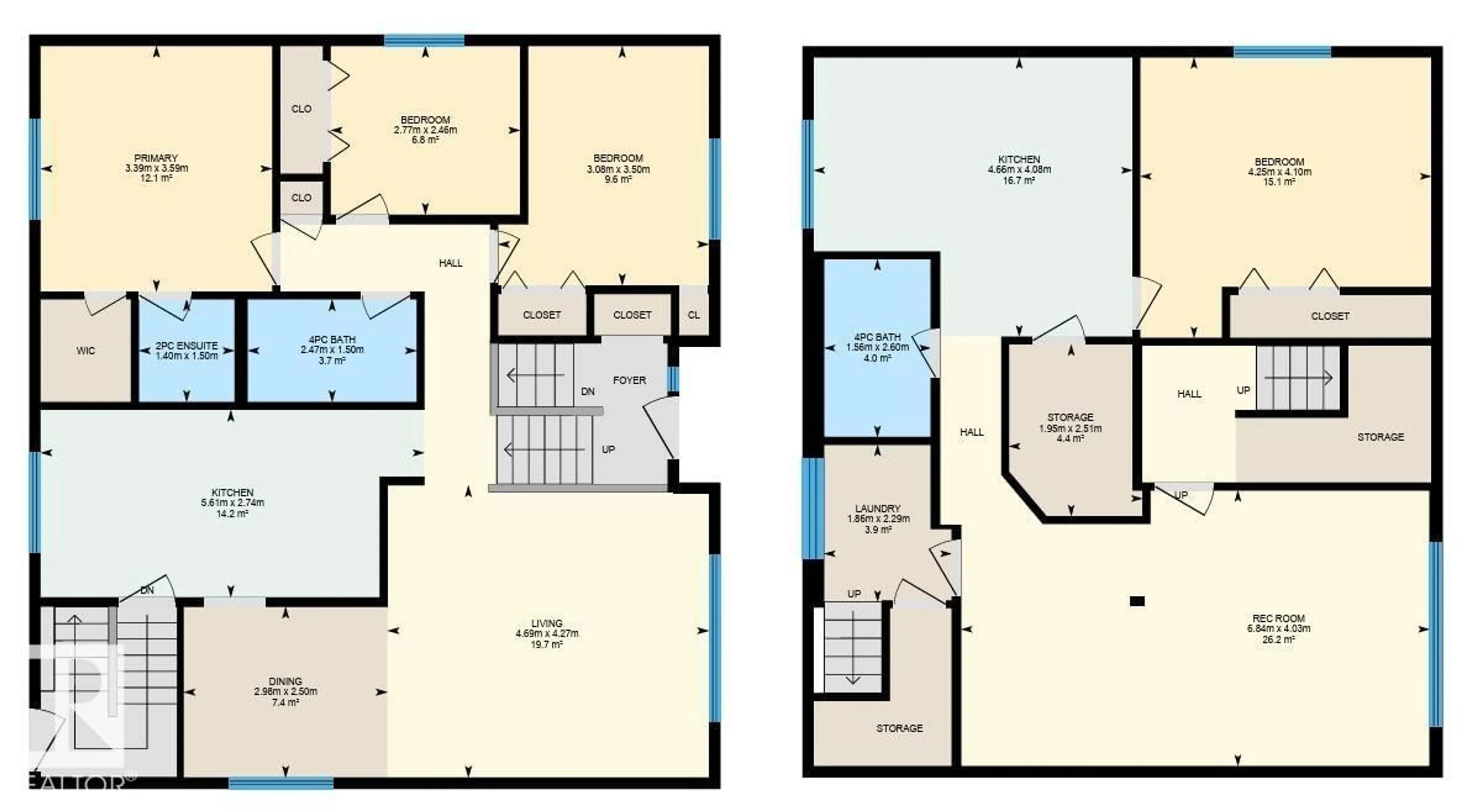 Floor plan for 4535 30 AV, Edmonton Alberta T6L4S6