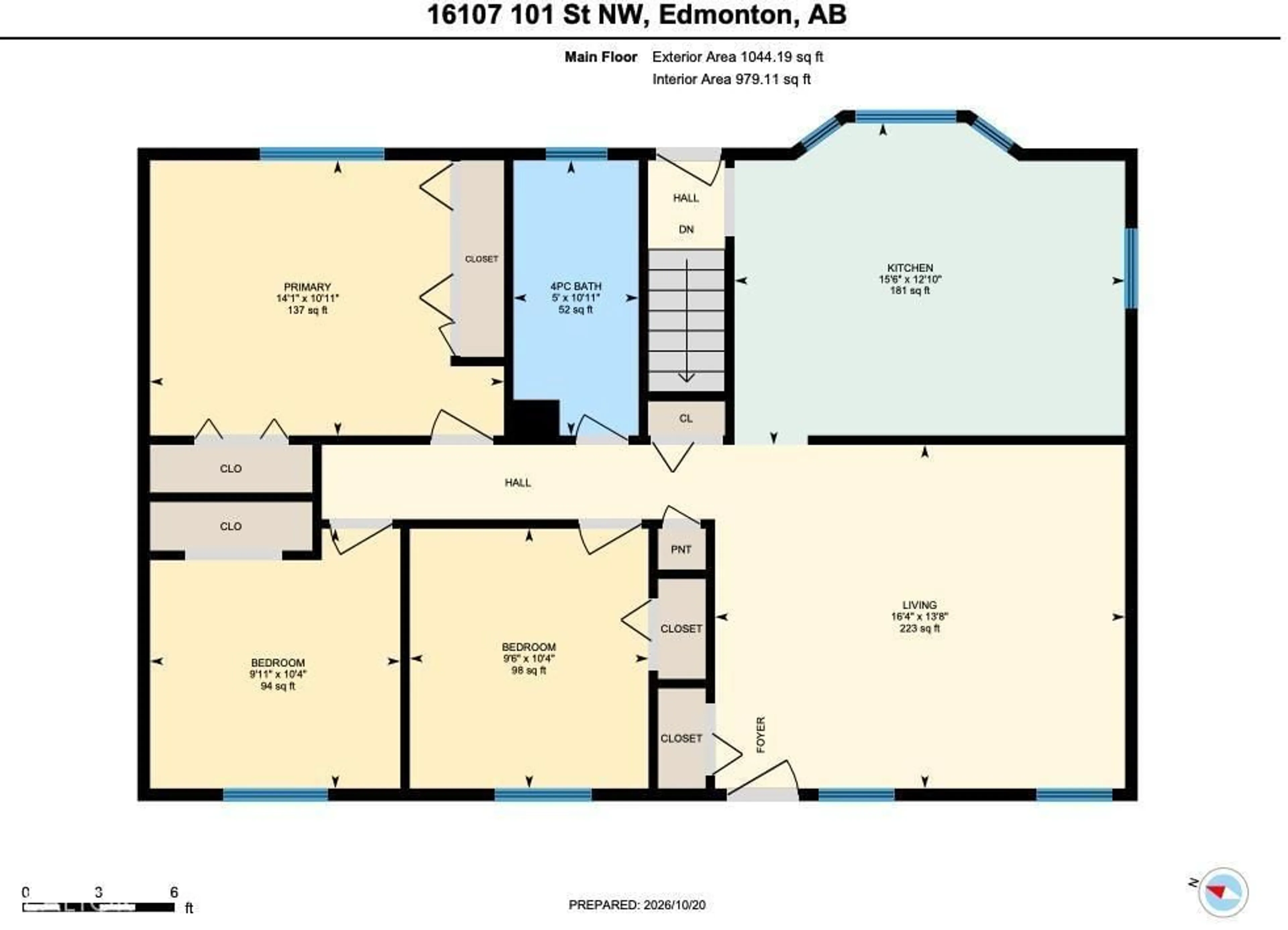 Floor plan for 16107 101 ST, Edmonton Alberta T5X5A3