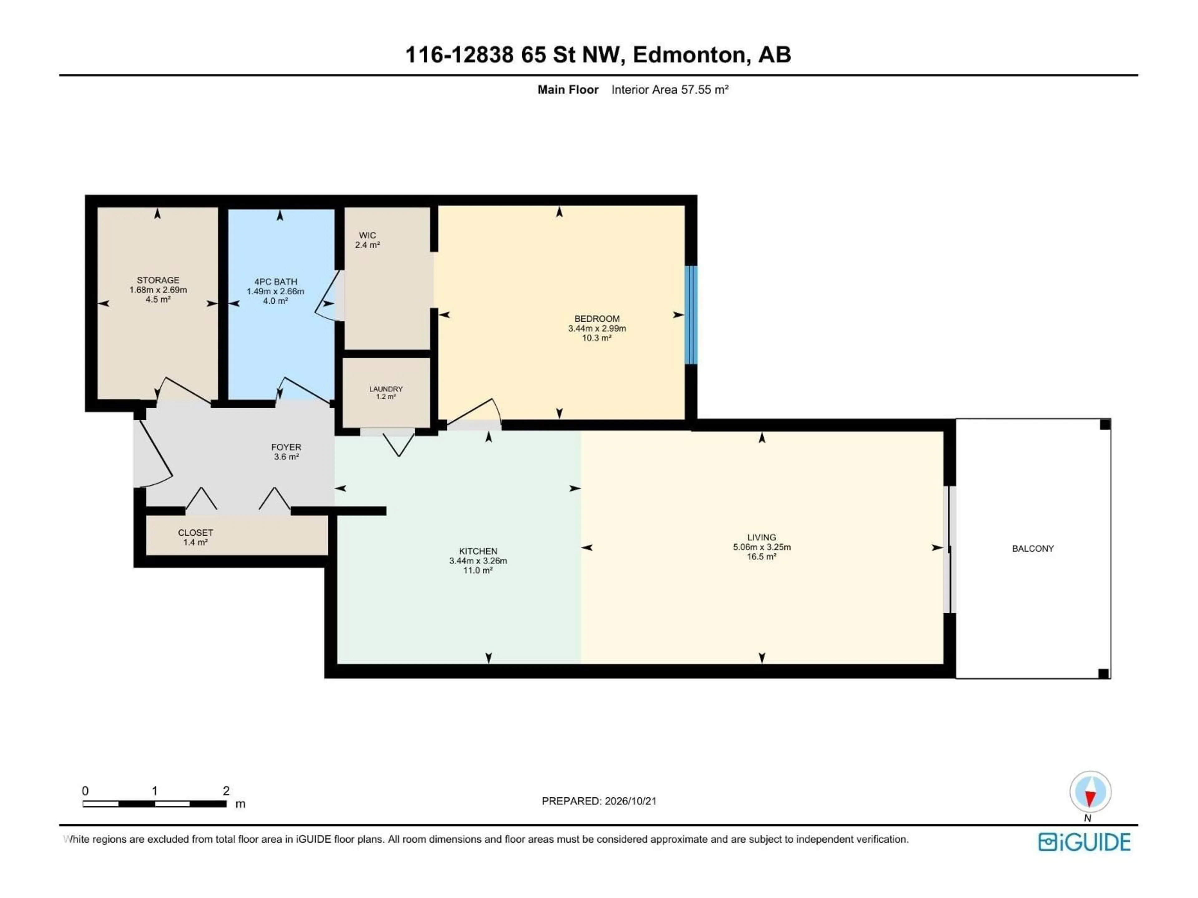 Floor plan for 116 12838 65 ST NW, Edmonton Alberta T5A5H3