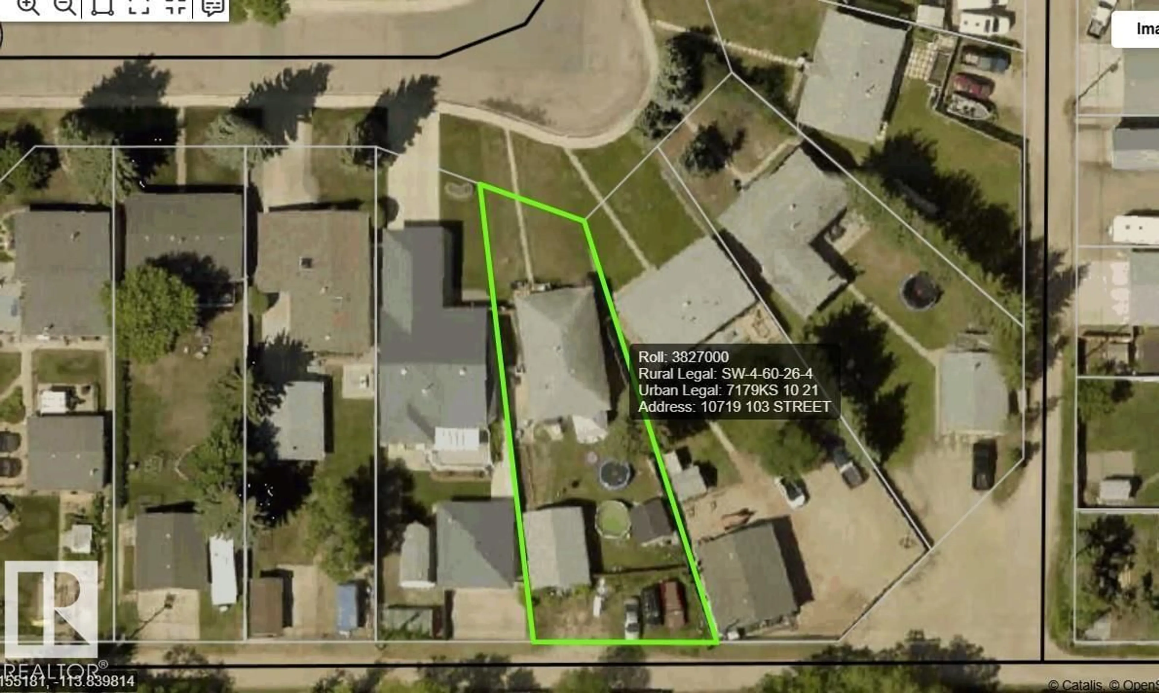 A pic from outside/outdoor area/front of a property/back of a property/a pic from drone, street for 10719 103 ST, Westlock Alberta T7P1J8