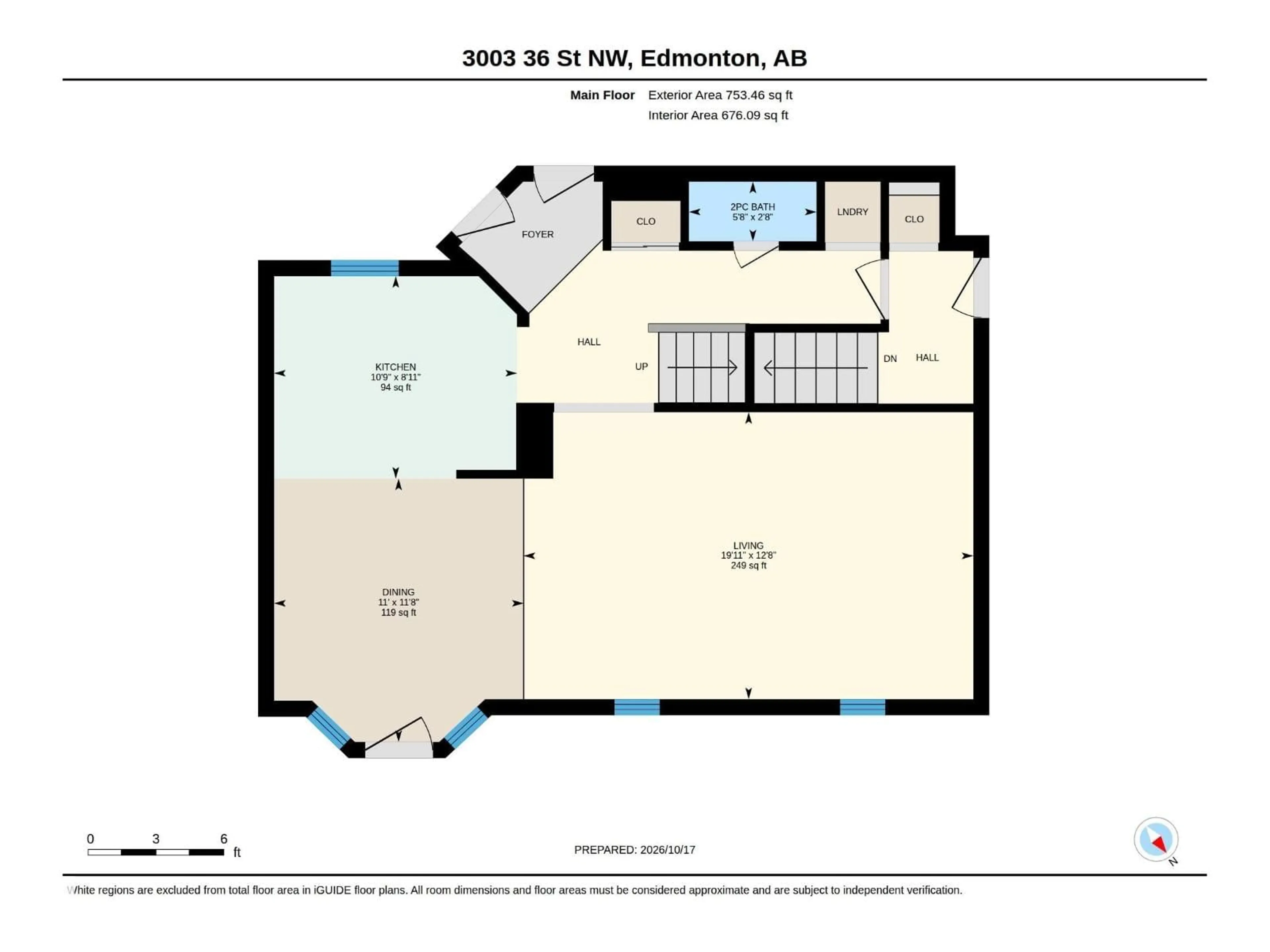 Floor plan for NW - 3003 36 ST, Edmonton Alberta T6L4N5