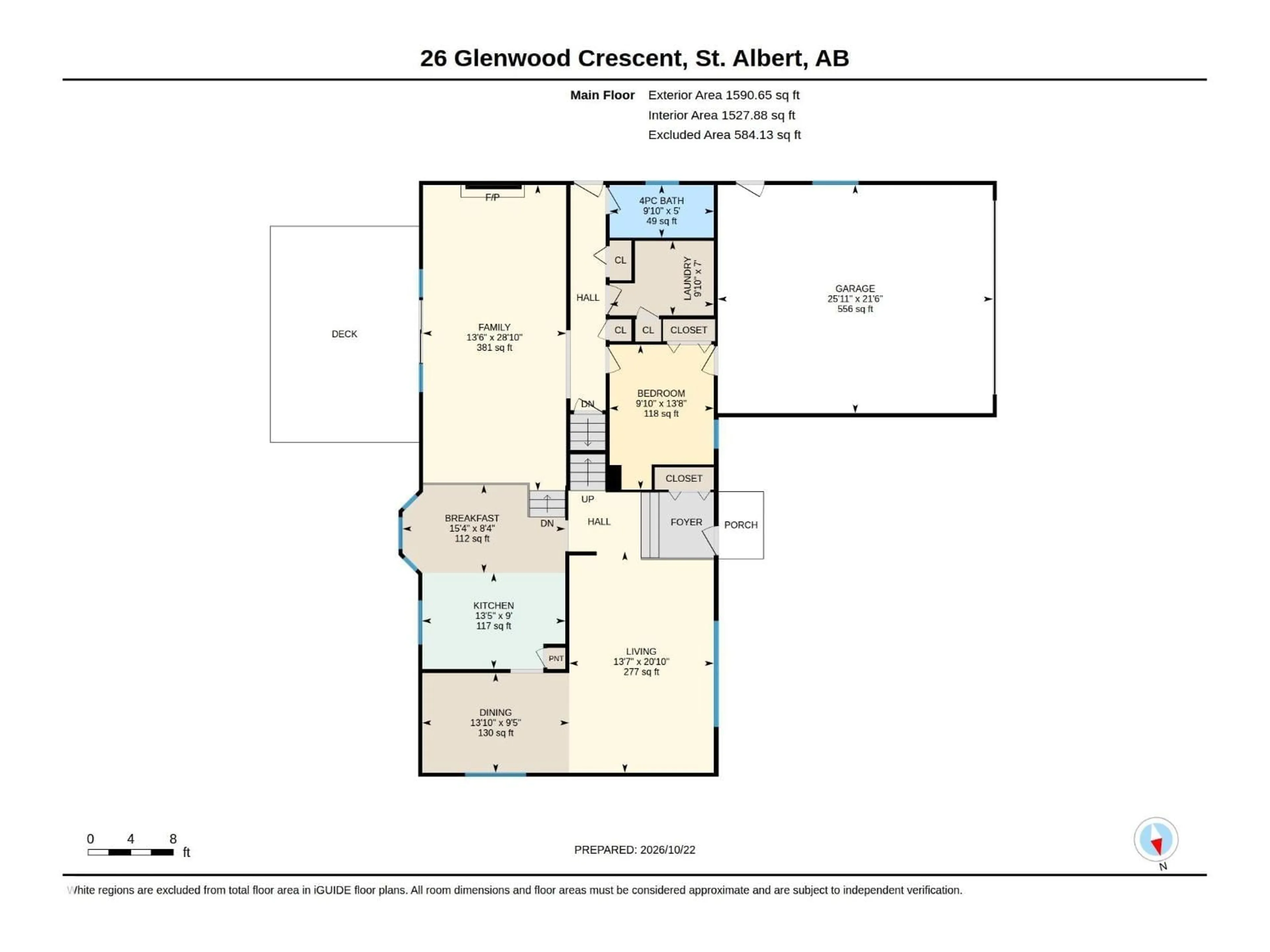 Floor plan for 26 GLENWOOD CR, St. Albert Alberta T8N1X5
