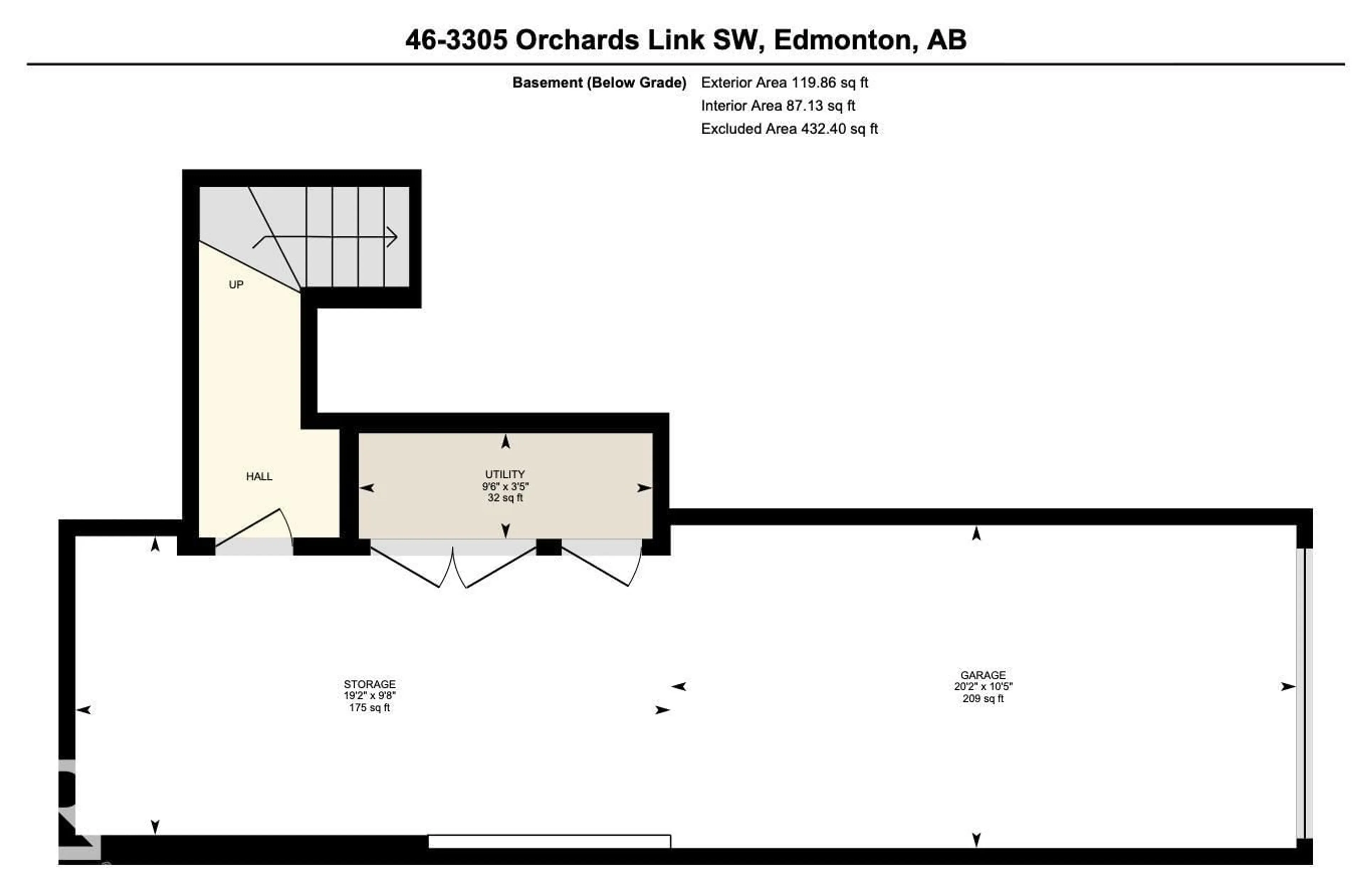 Floor plan for #46 - 3305 ORCHARDS LINK SW, Edmonton Alberta T6X2H1